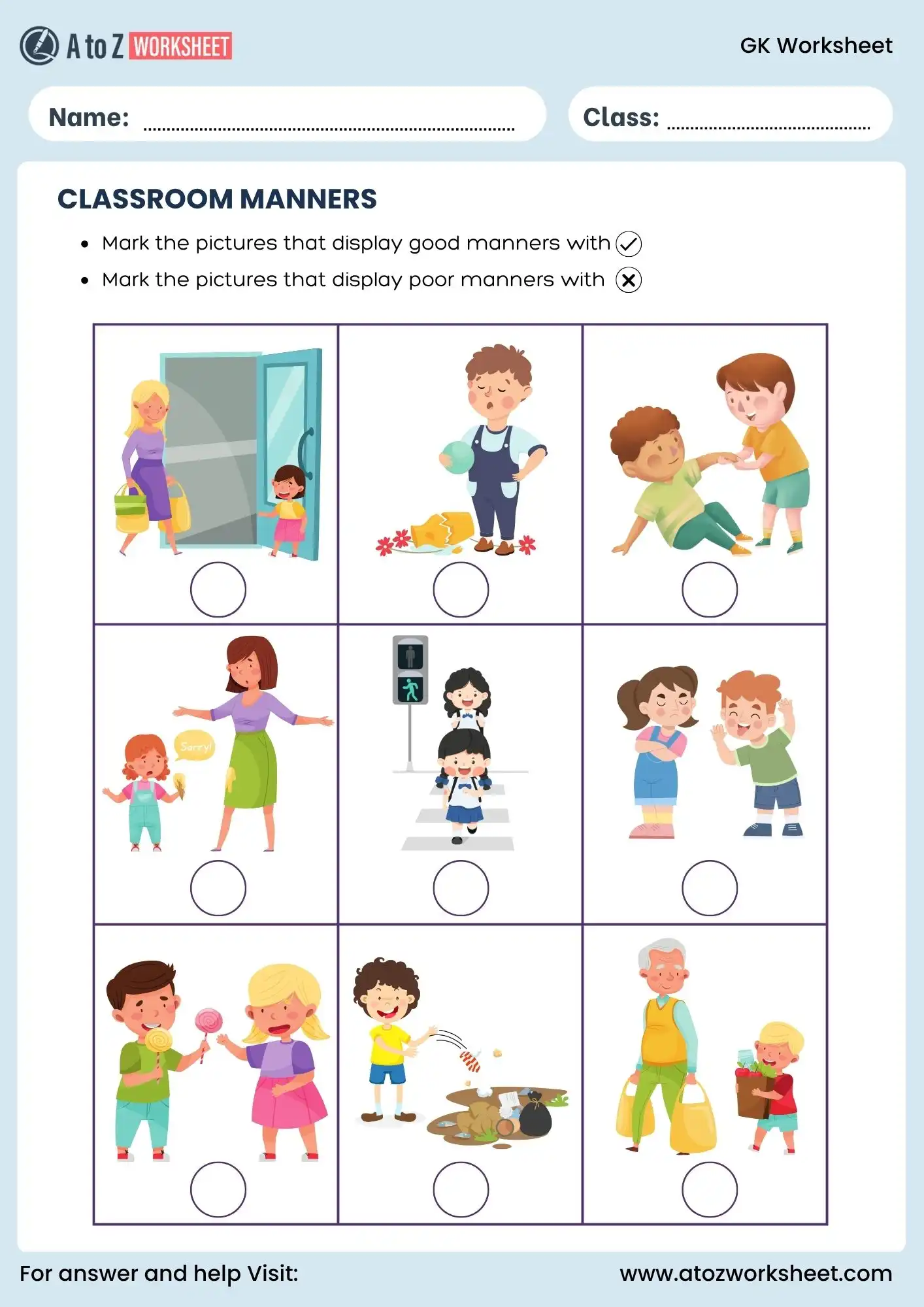 gk worksheets classroom manners for kindergarten students