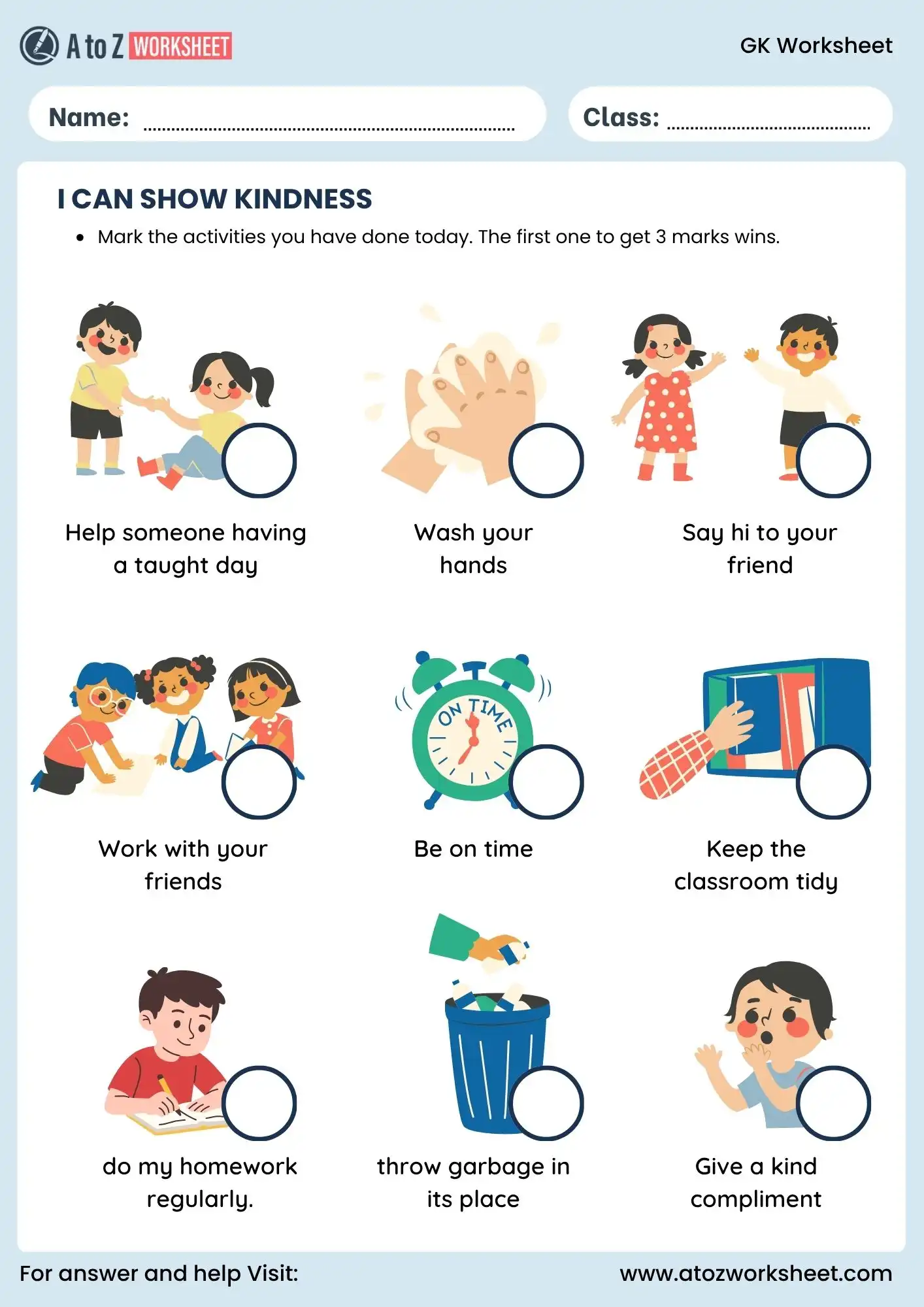 gk worksheets kindness activity for preschool kids