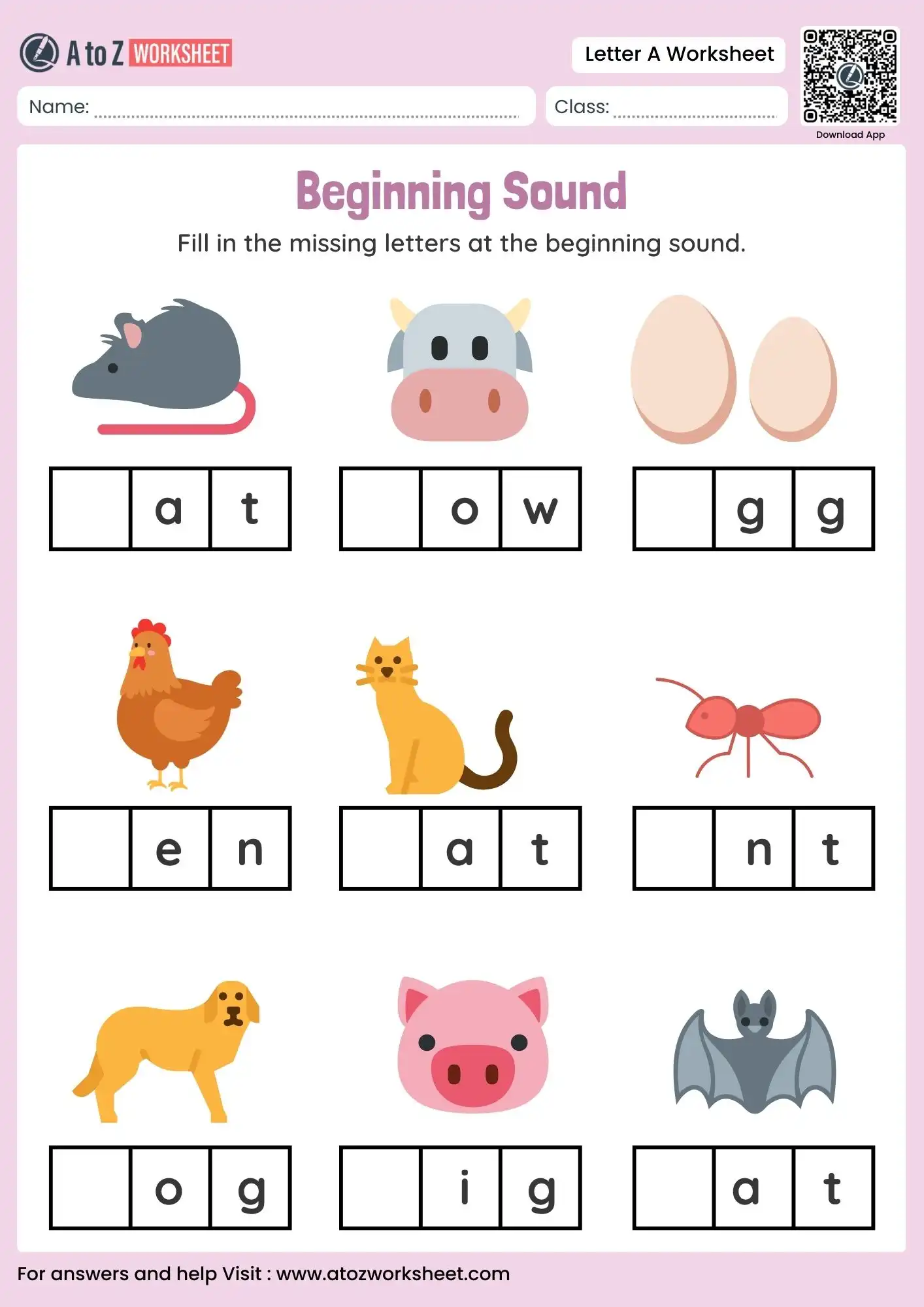 free printable letter a worksheets for phonics and beginning sound recognition