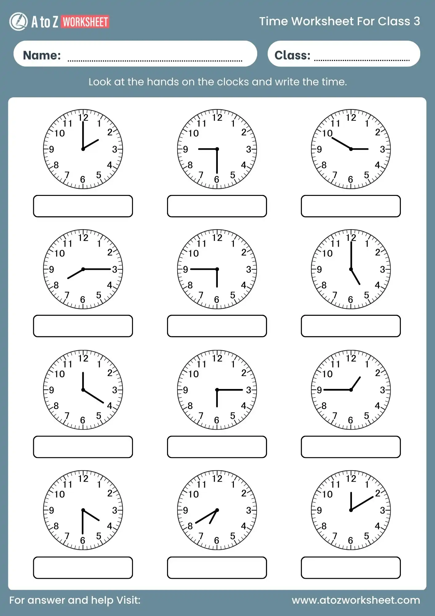 free time worksheet for class 3 write the time activity