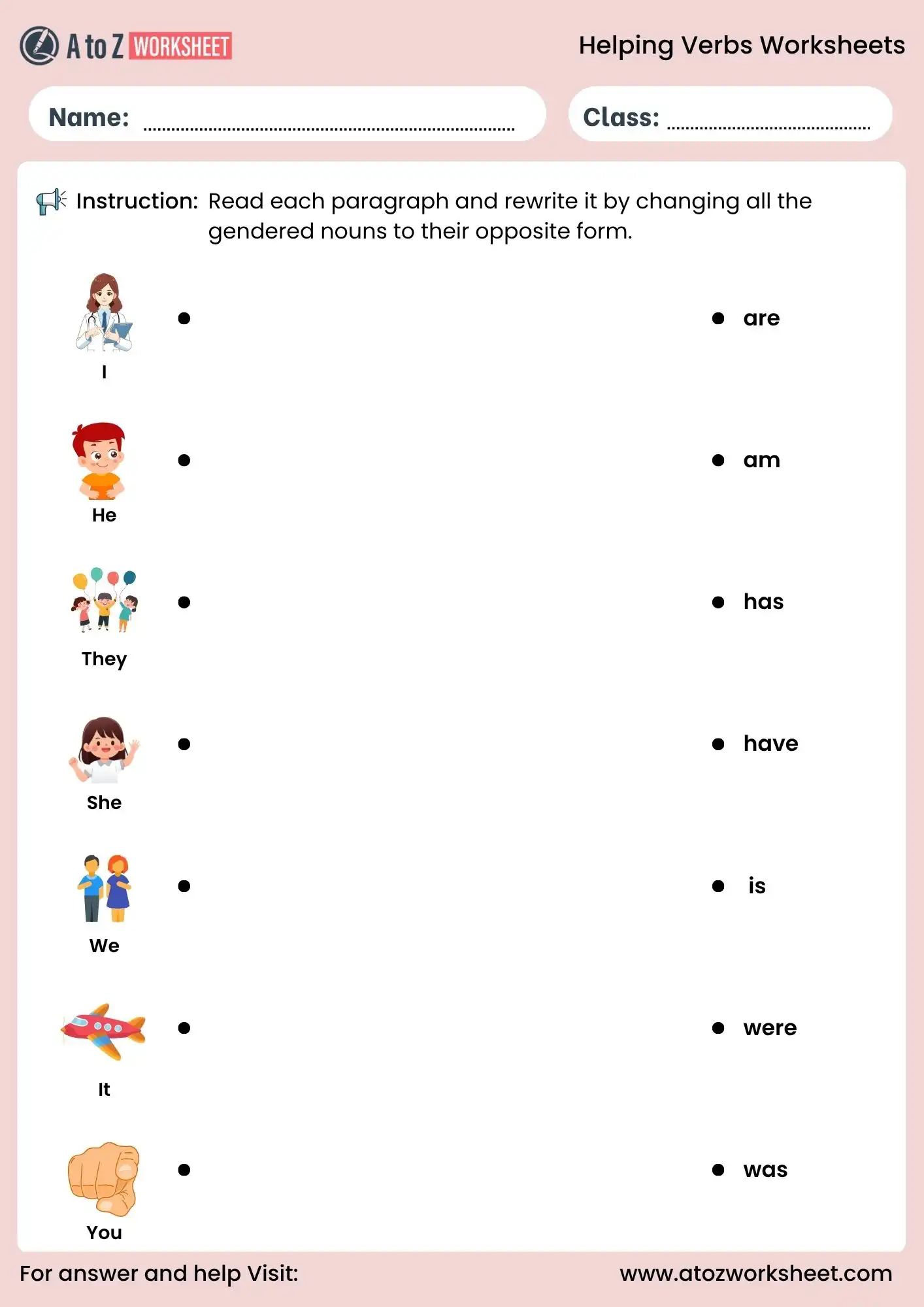 helping verbs worksheets forms of be have and do activity