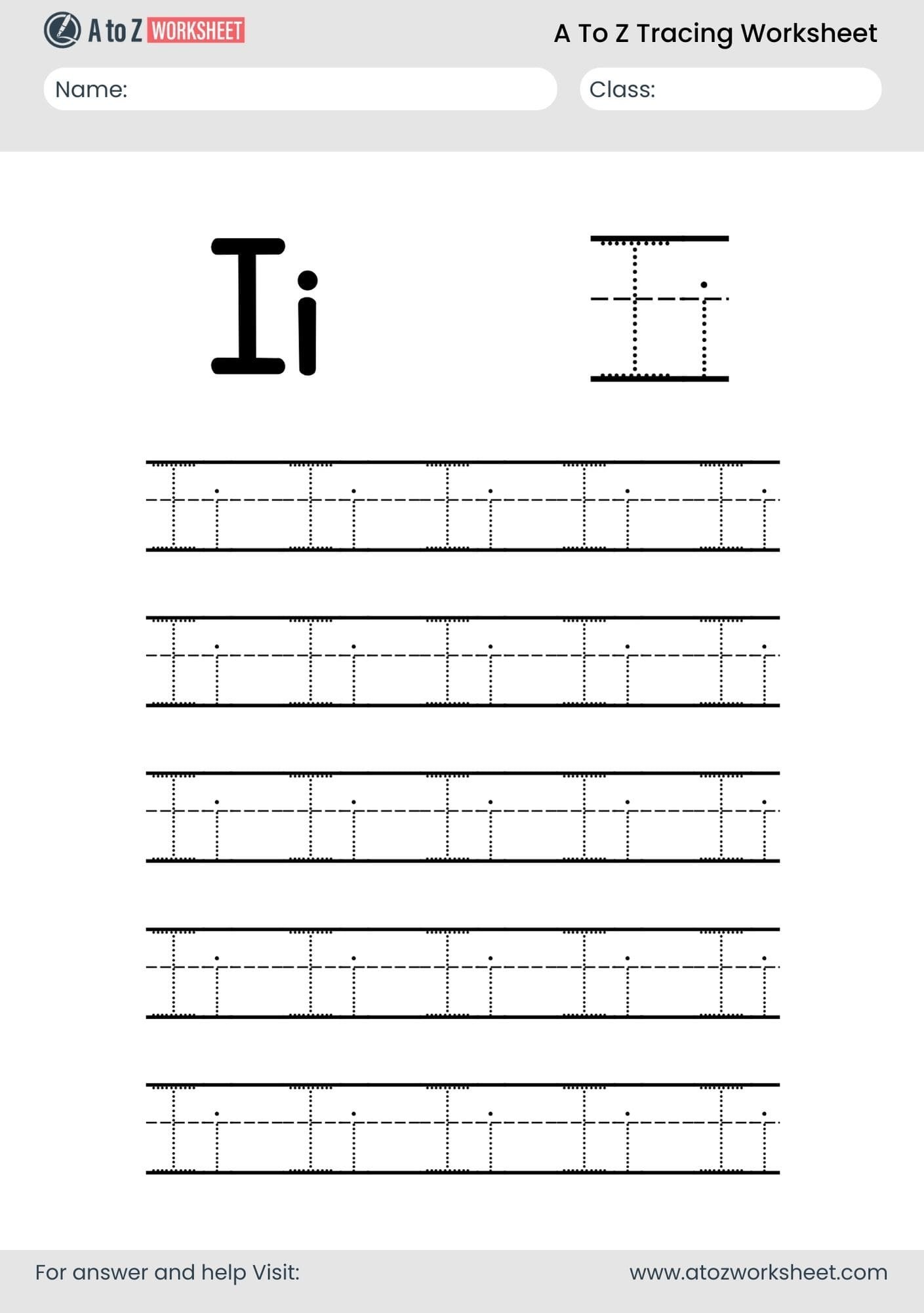 i letter a to z alphabet worksheets pdf