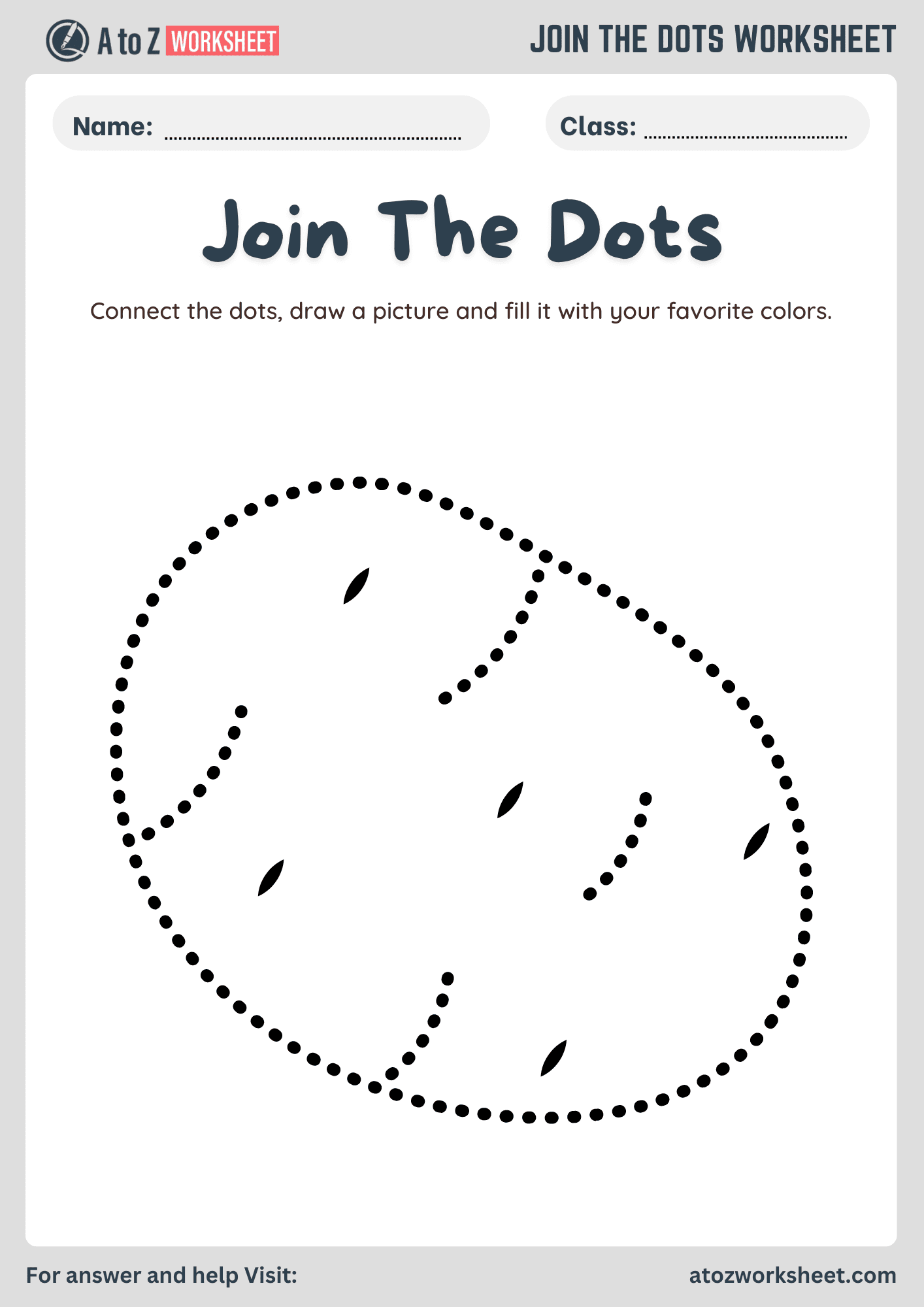 Drawing Worksheet For LKG, UKG, Nursery and Class 1 Kids 7 join the dots worksheets for kids tracing practice