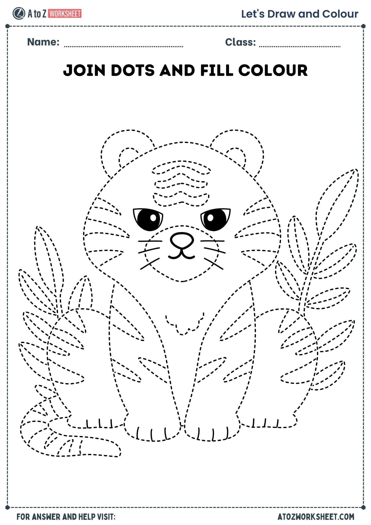 Join The Dots Worksheets For Kids 5 join the dots worksheets for kids tiger dot to dot tracing