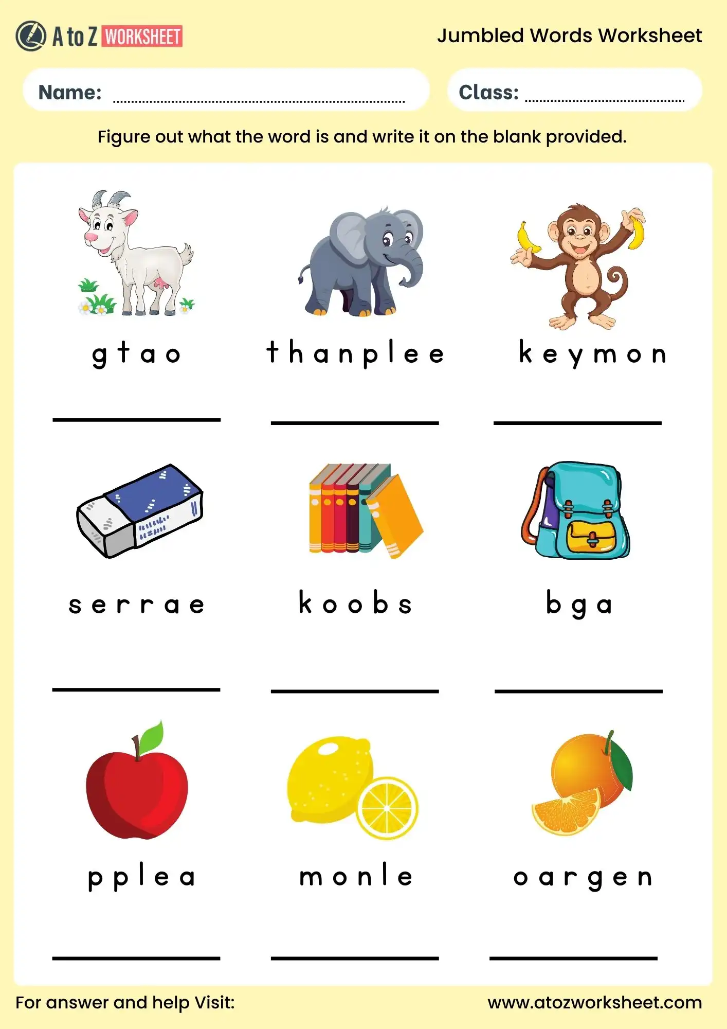 jumbled words worksheets with answers for grade 4 vocabulary practice