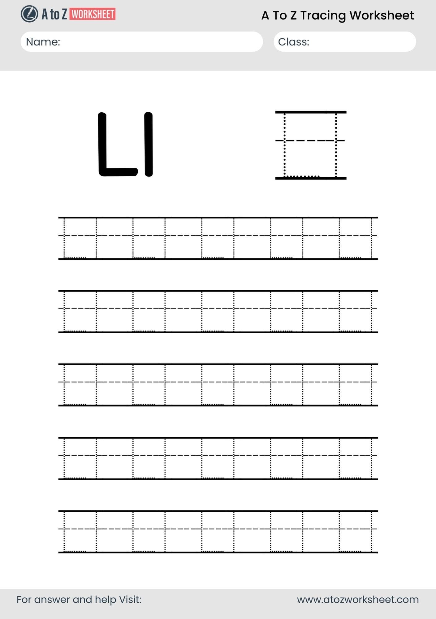 l letter a to z alphabet worksheets pdf