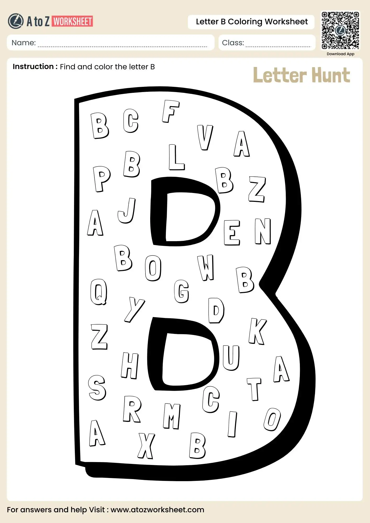 visual letter b coloring worksheets for letter hunt activity