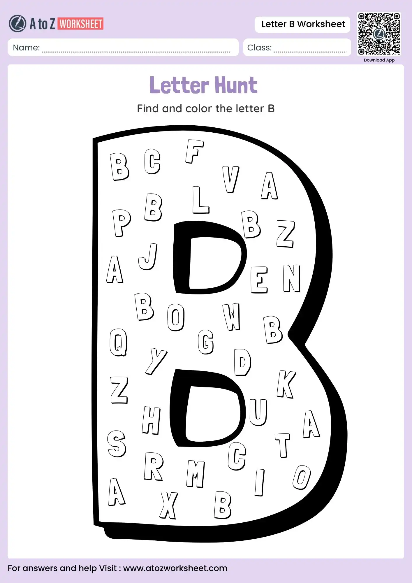 letter b worksheets large letter hunt and color activity