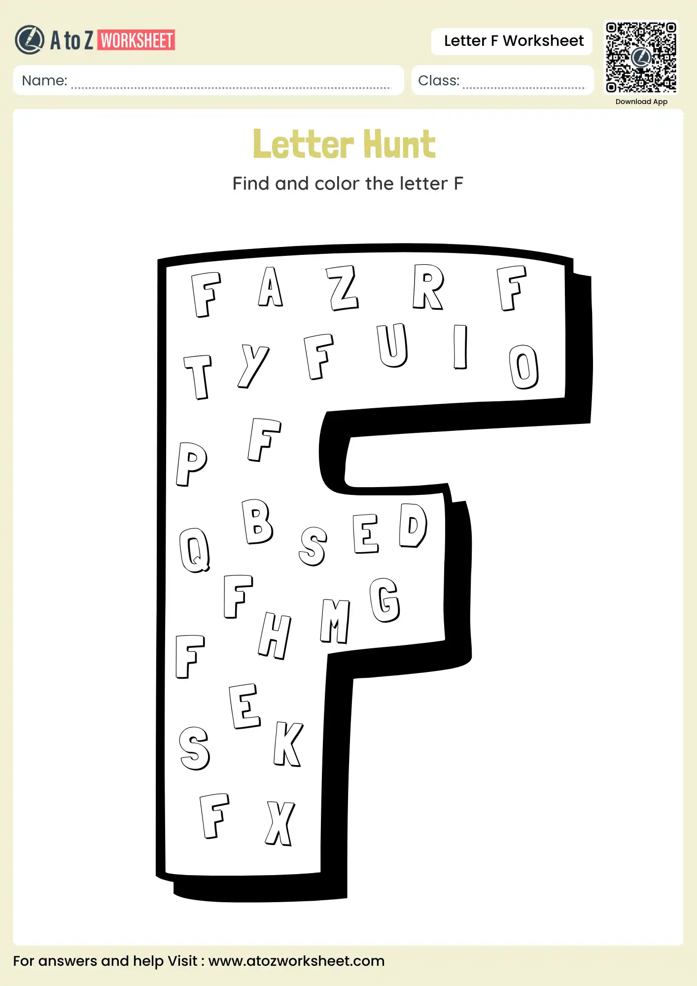 letter f coloring worksheets giant letter hunt and search activity
