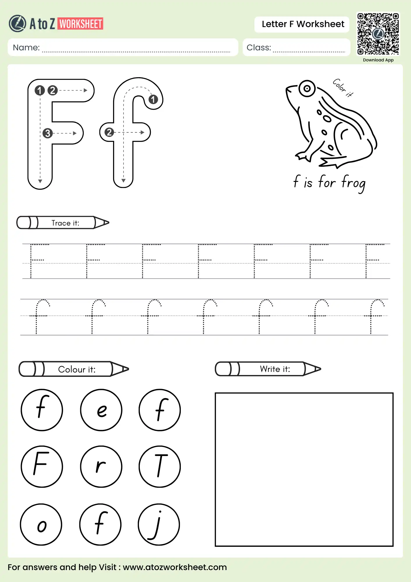 letter f worksheets for preschool focusing on handwriting and writing