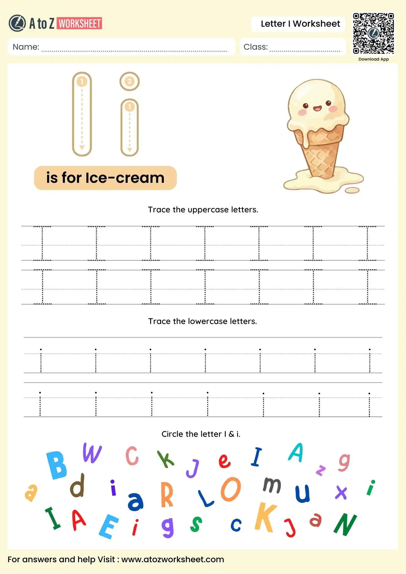 letter i worksheets for kindergarten with igloo and alphabet search