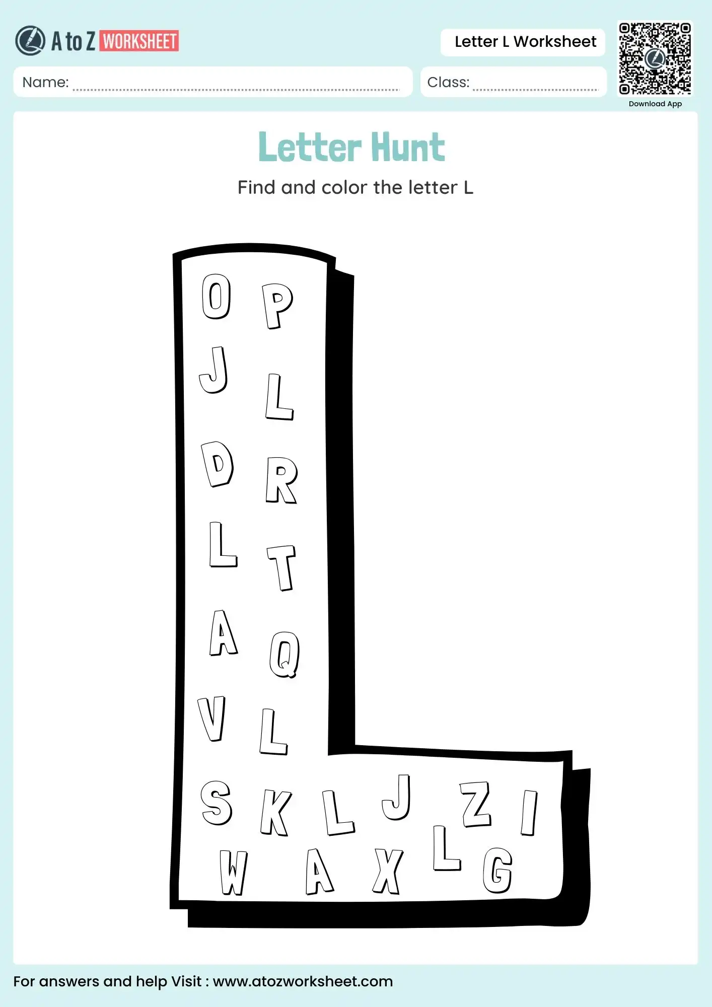 letter l worksheets giant letter hunt and coloring challenge