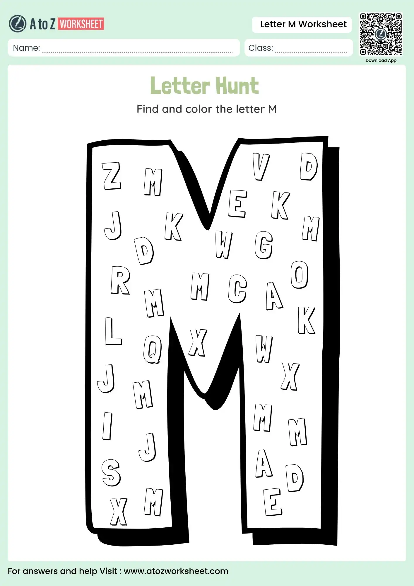 letter m worksheets giant letter hunt and coloring challenge
