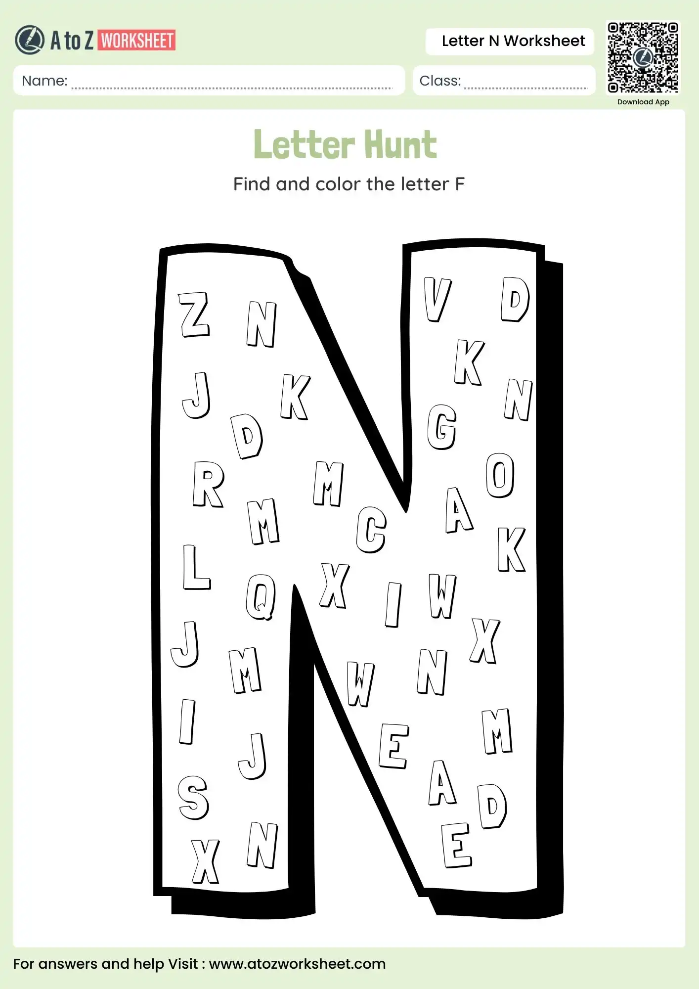letter n worksheets large scale letter hunt and coloring activity