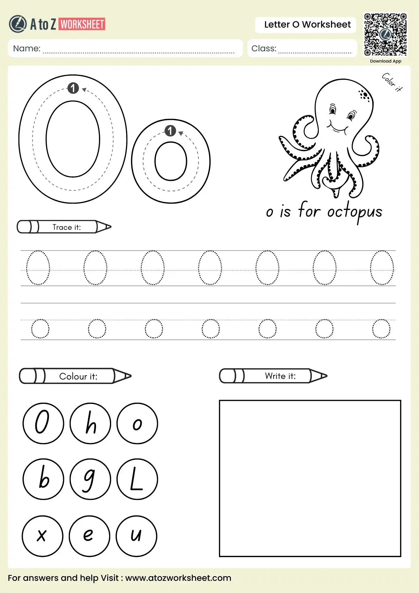 letter o worksheets for preschool featuring independent writing and an owl