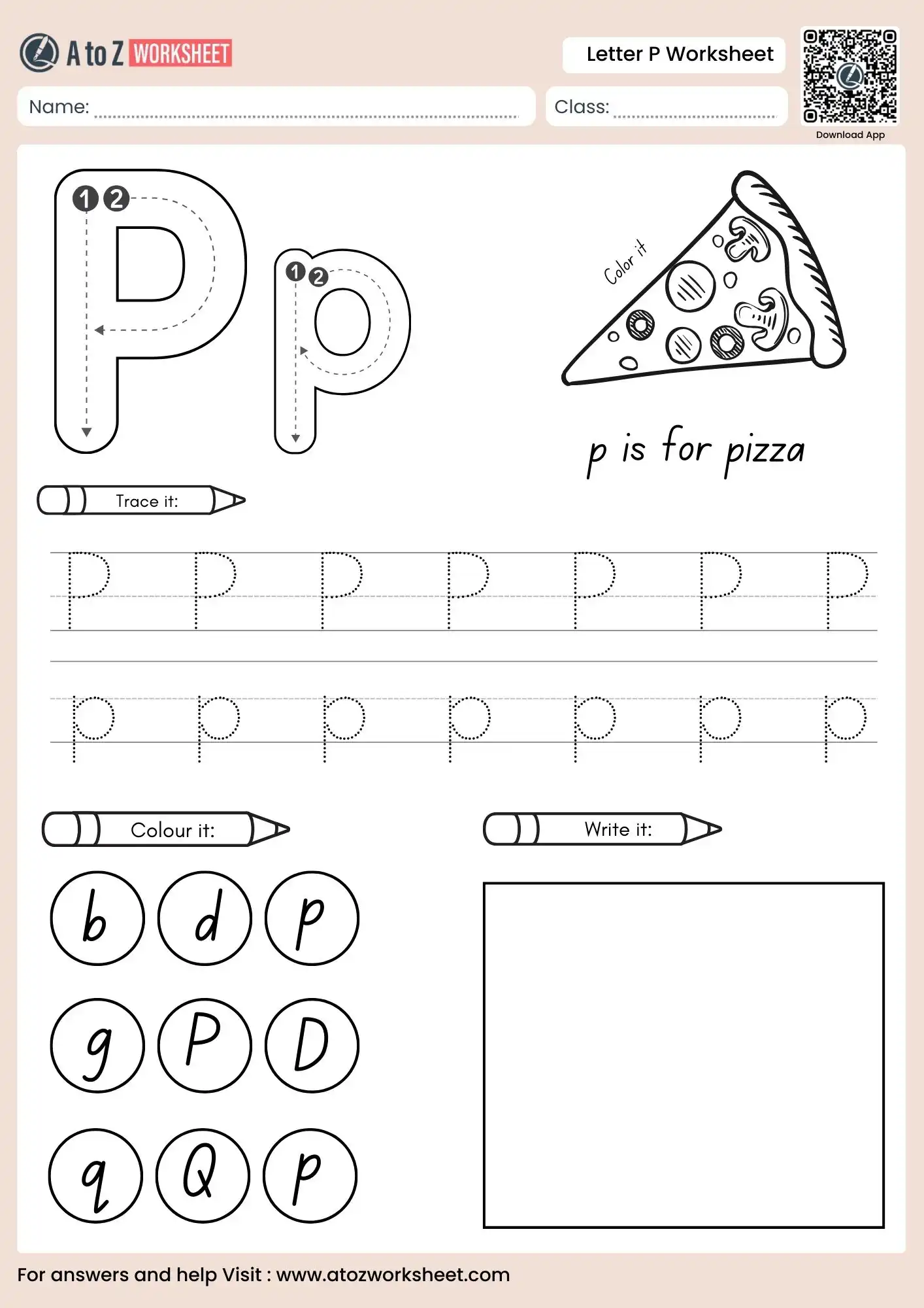 letter p worksheets for preschool featuring independent writing and a penguin