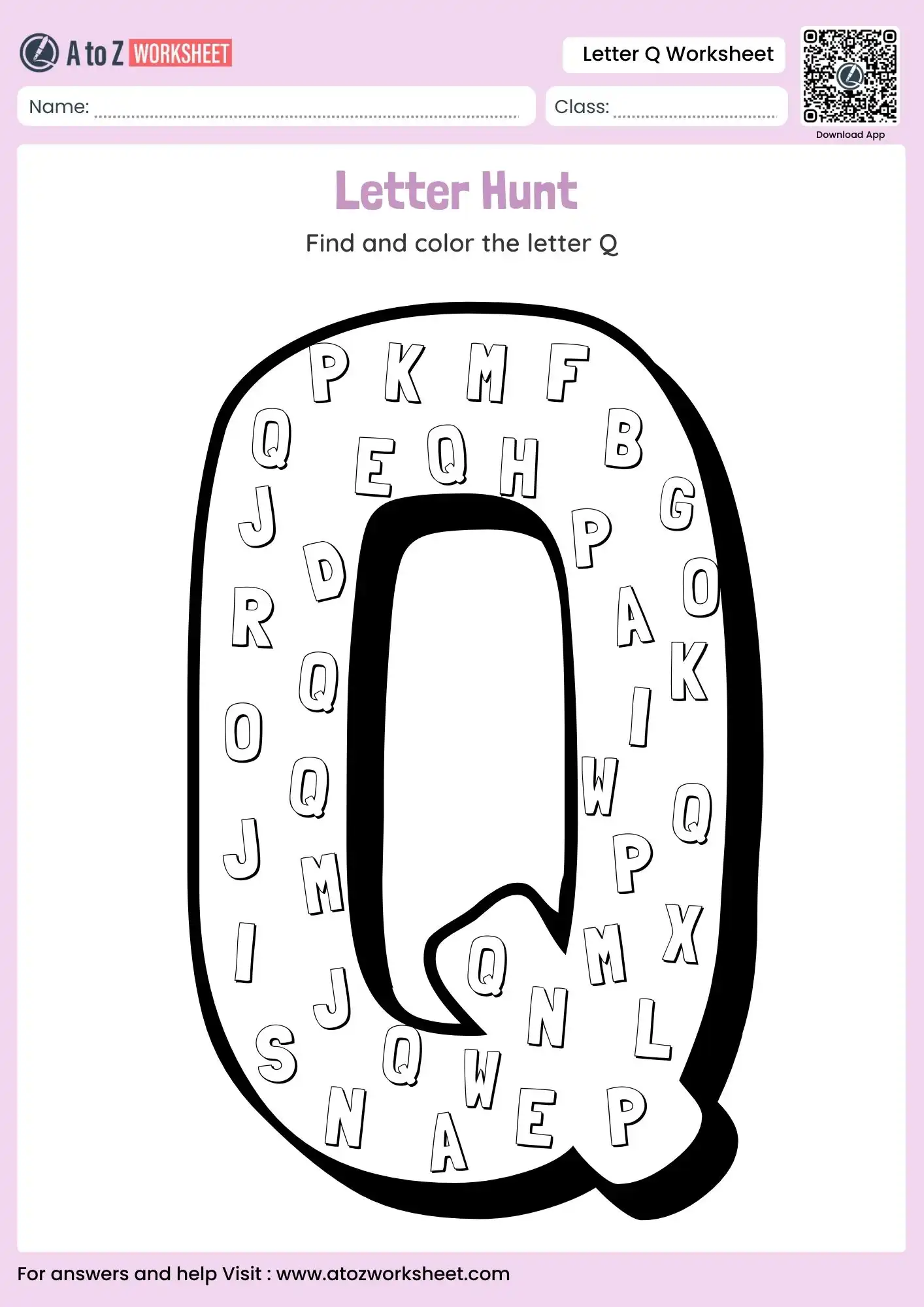 letter q worksheets giant letter hunt and coloring challenge