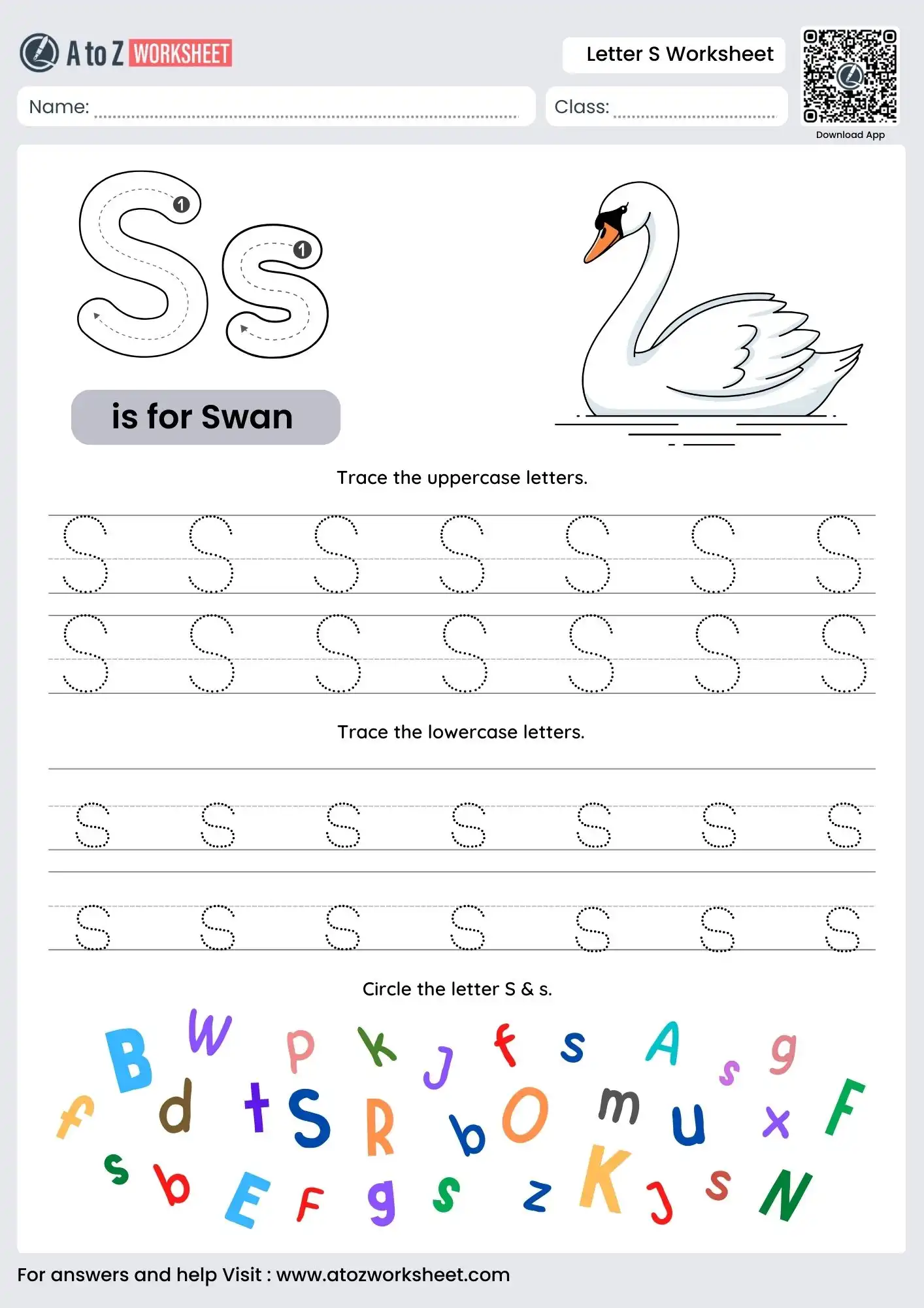 letter s worksheets for kindergarten with sun and tracing path arrows