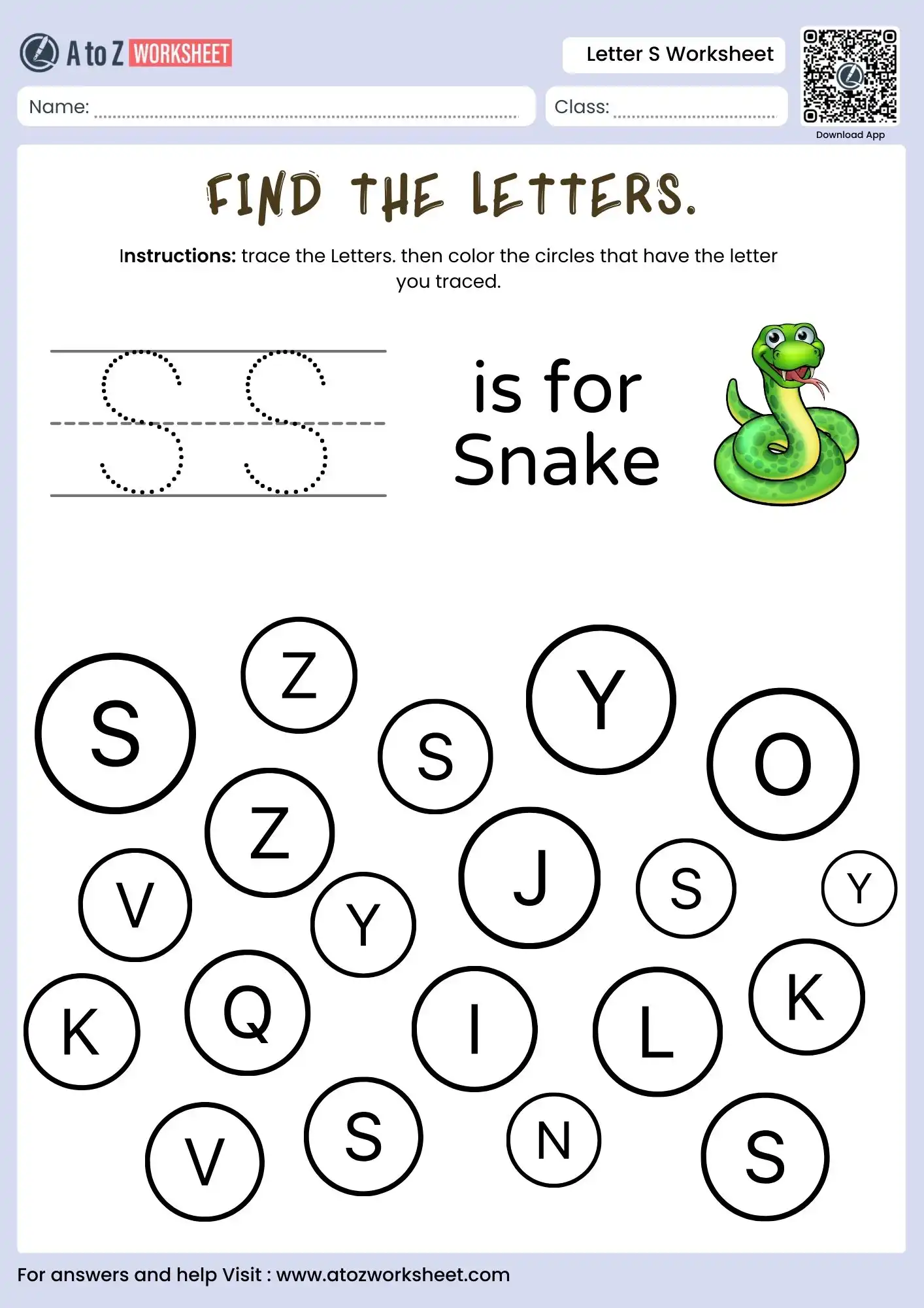 Letter S Worksheets for Preschool & Kindergarten (Free Printable PDF) 3 letter s worksheets find the letters in a grid with strawberry picture