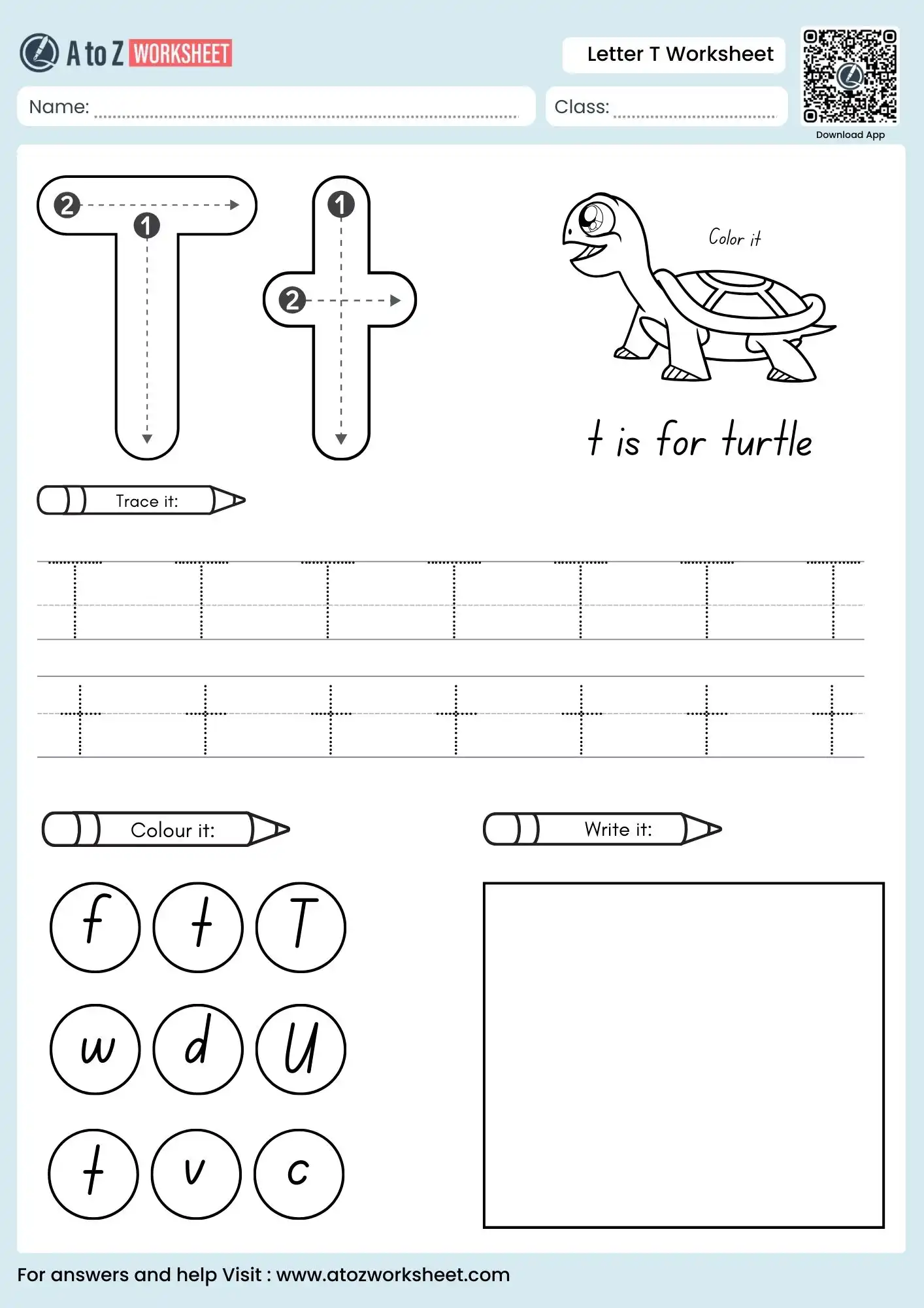 letter t worksheets for preschool focusing on handwriting and tree illustrations