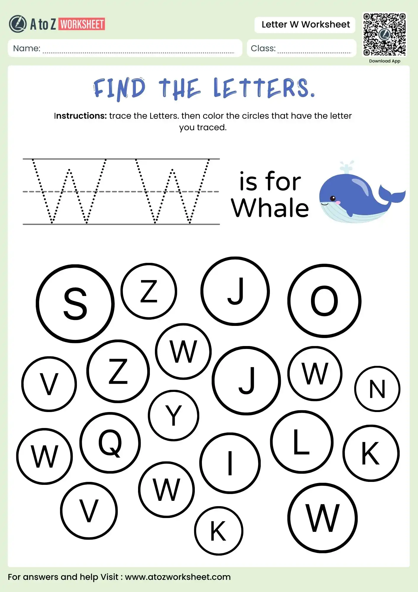 Letter W Worksheets for Preschool & Kindergarten (Free Printable PDF) 3 letter w worksheets large scale letter hunt and coloring activity