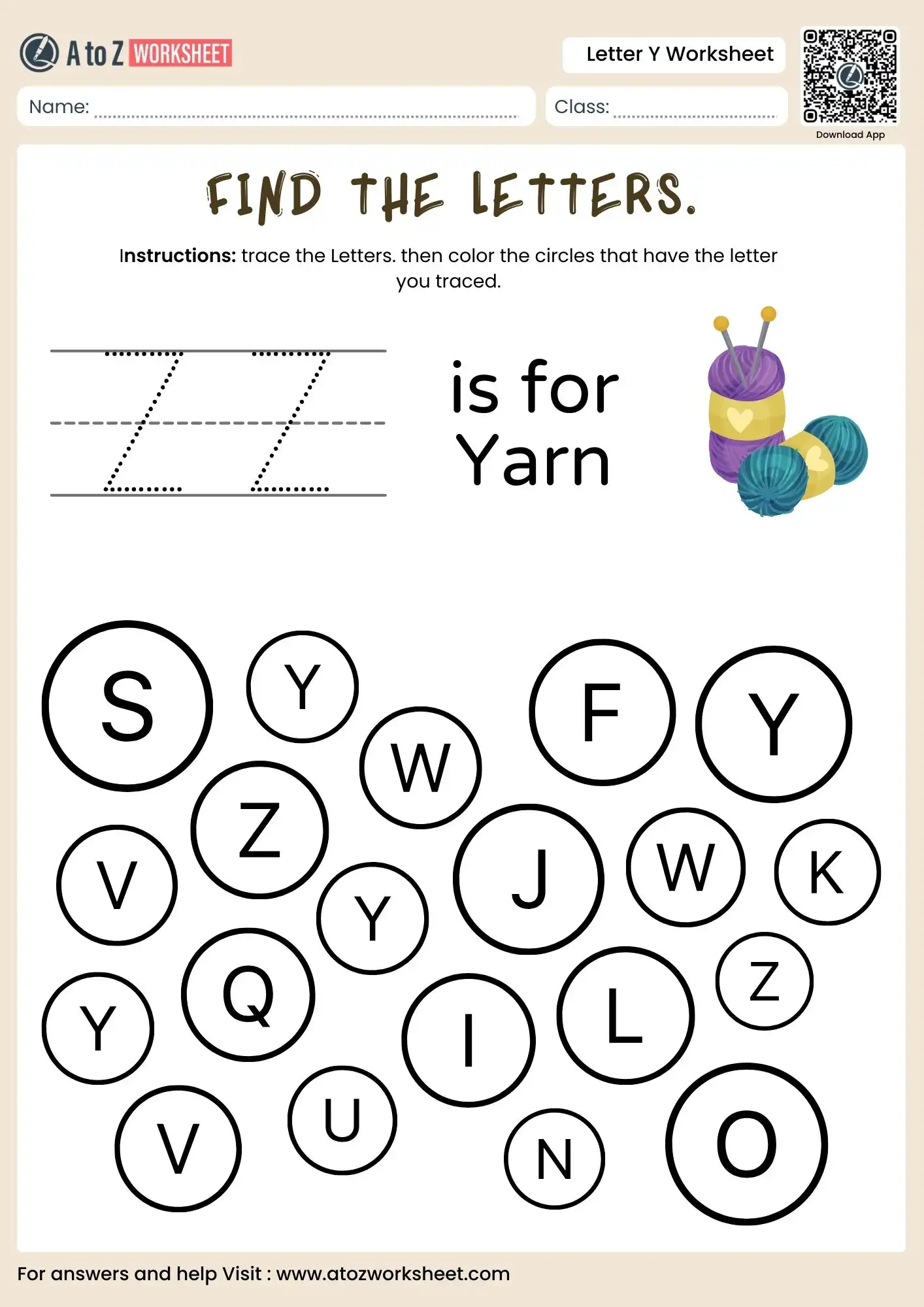 letter y worksheets find the letters in a grid with yogurt picture