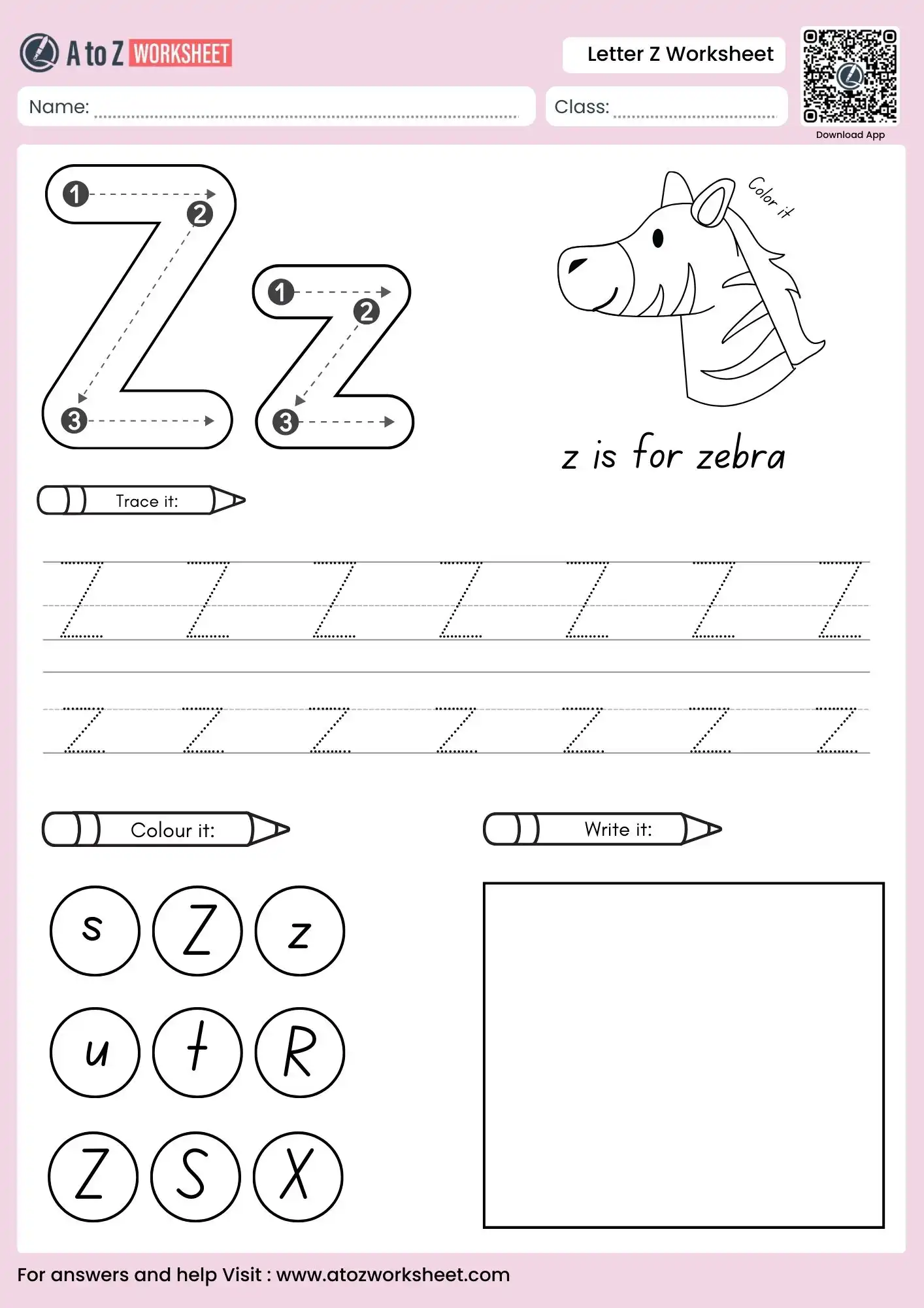 letter z worksheets for preschool focusing on handwriting and zigzag illustrations