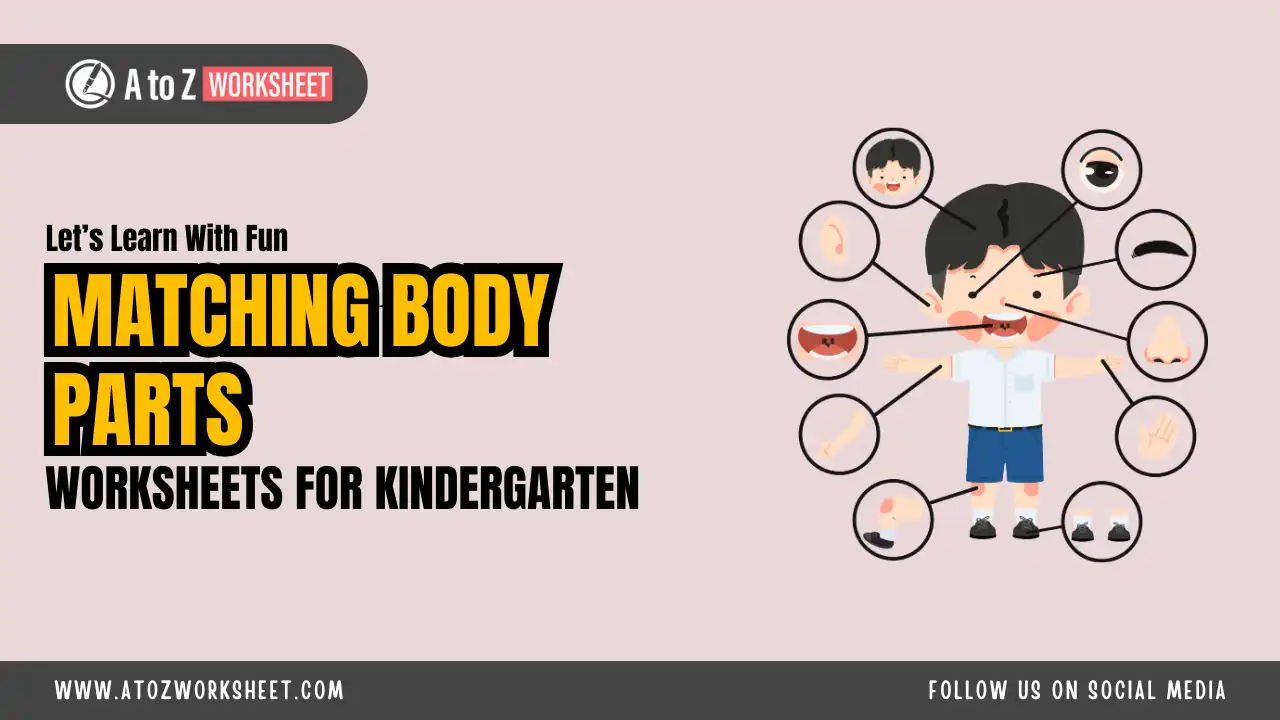 matching body parts worksheet for kindergarten and nursery