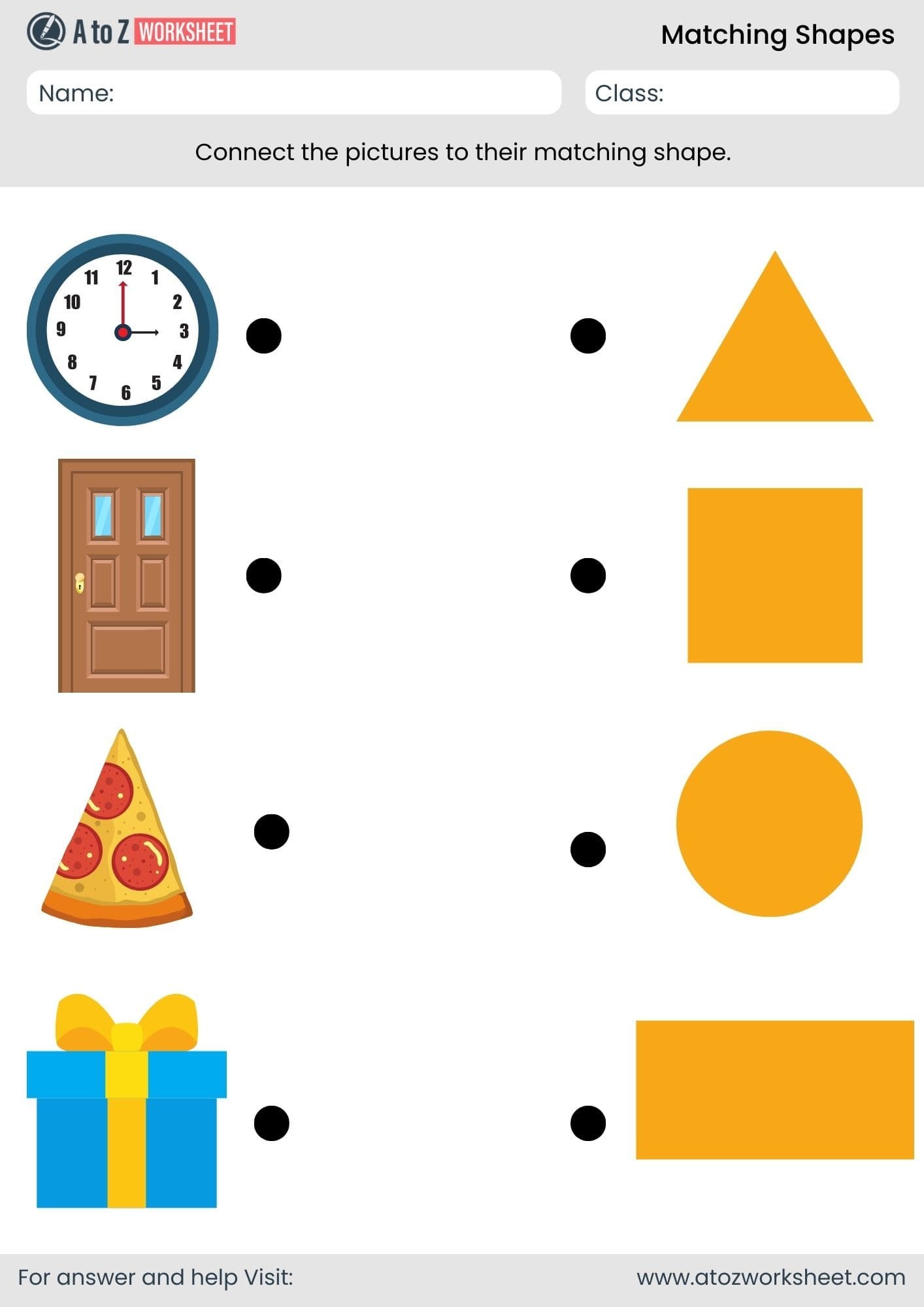 matching shapes worksheet​ for kindergarten​