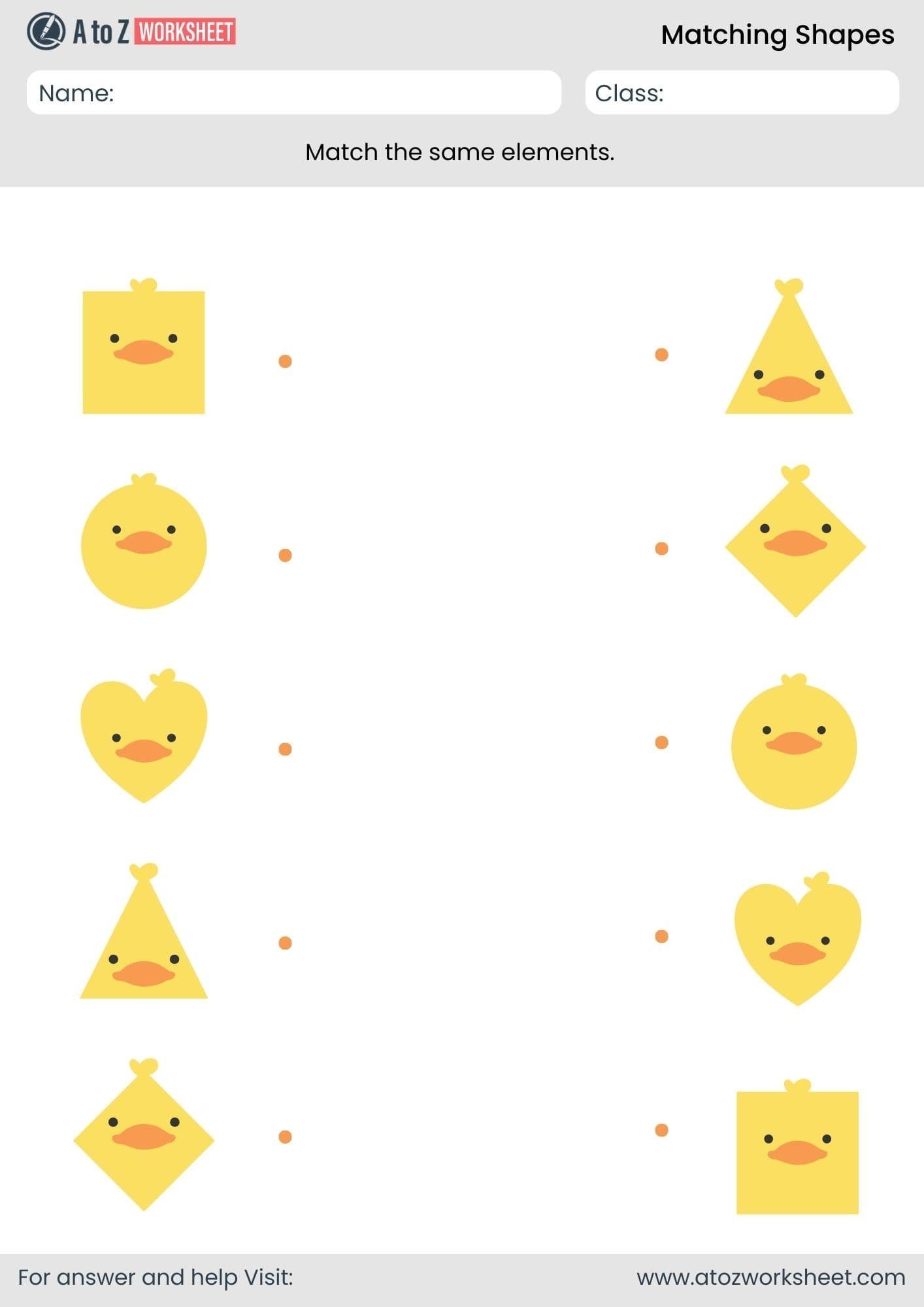 oin smiley activity matching shapes worksheet for kindergarten