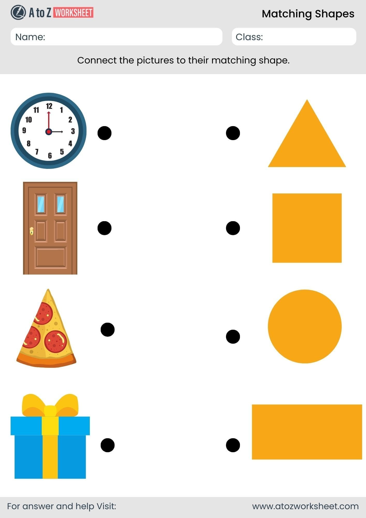 match shapes with real objects matching shapes worksheet for kindergarten