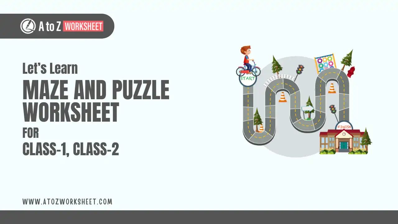 maze and puzzle worksheet for kids