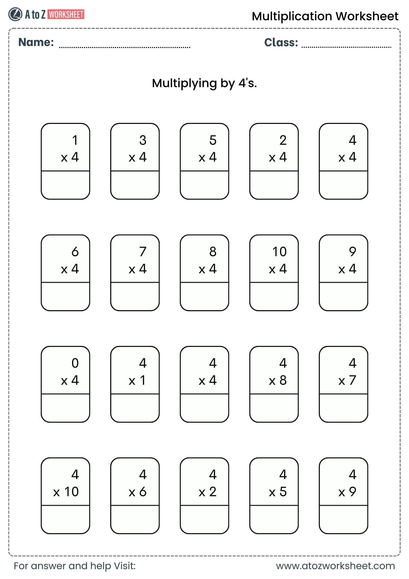 multiplication worksheets for class 1, class 2 and class 3