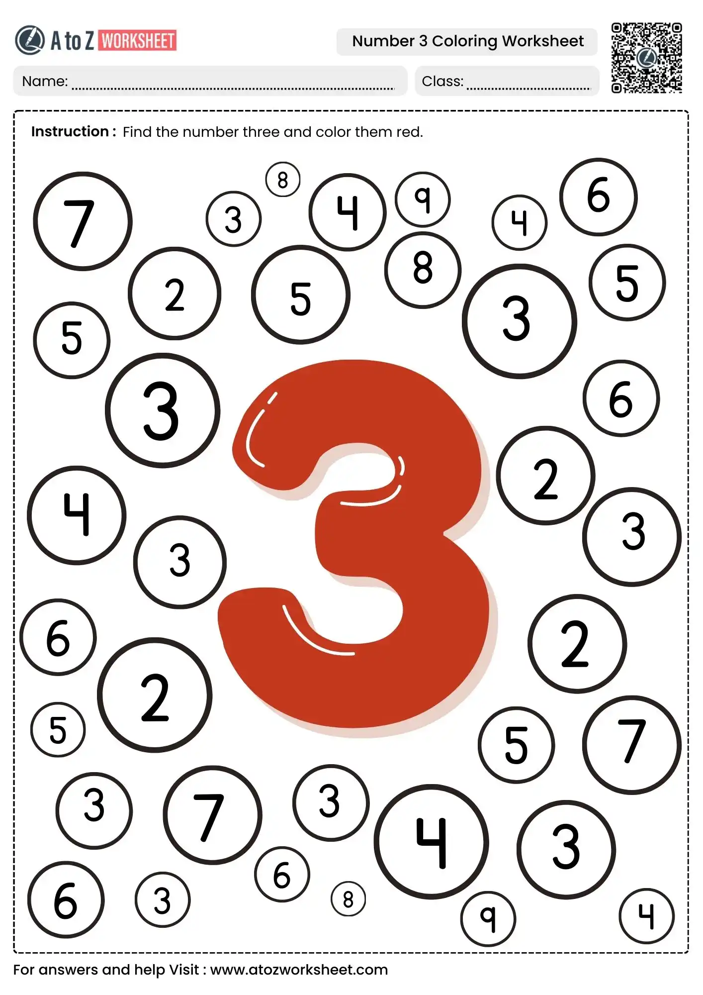 circular number hunt puzzle for number 3 coloring worksheets