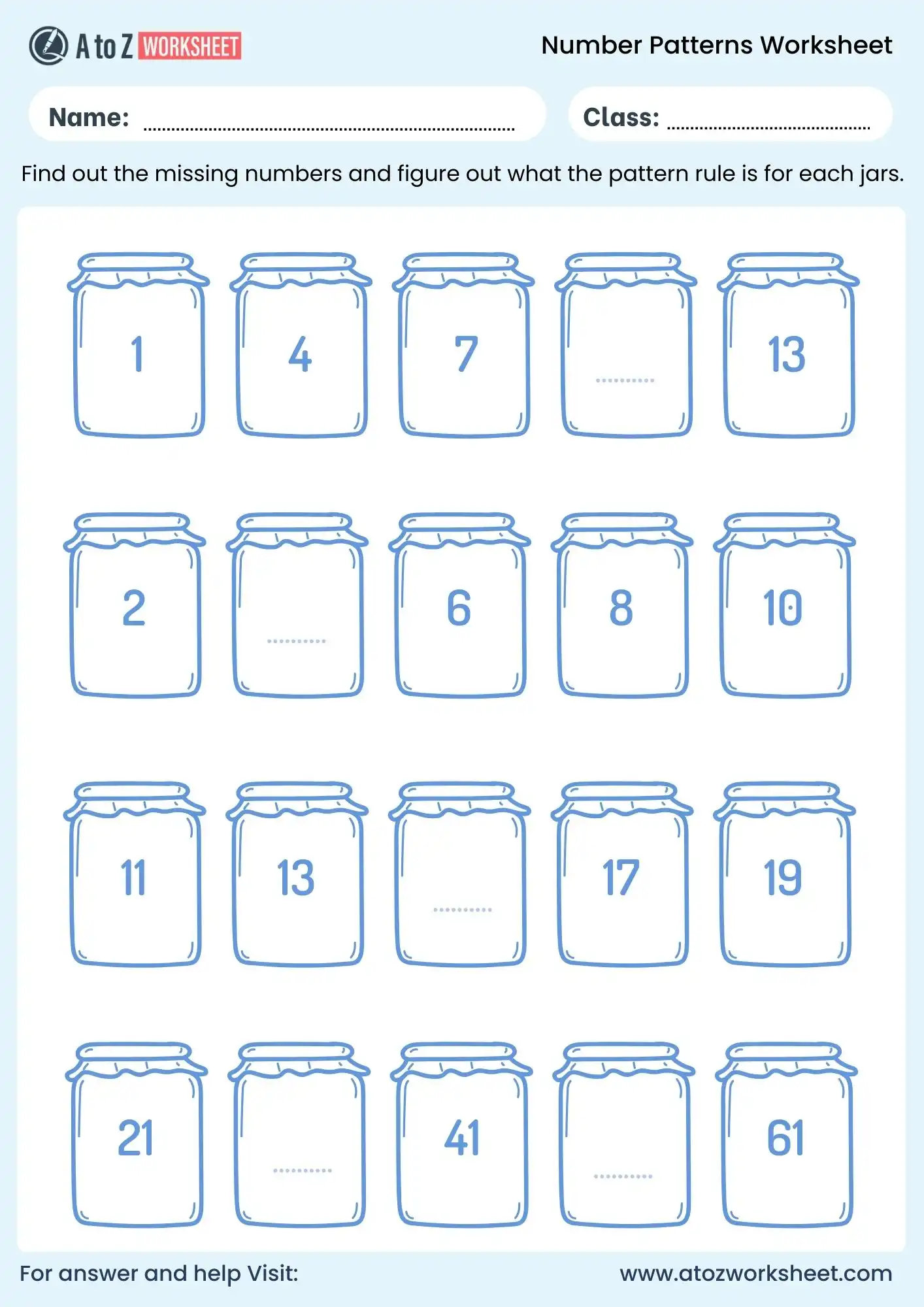 number patterns worksheets with answers grade 4 sequences