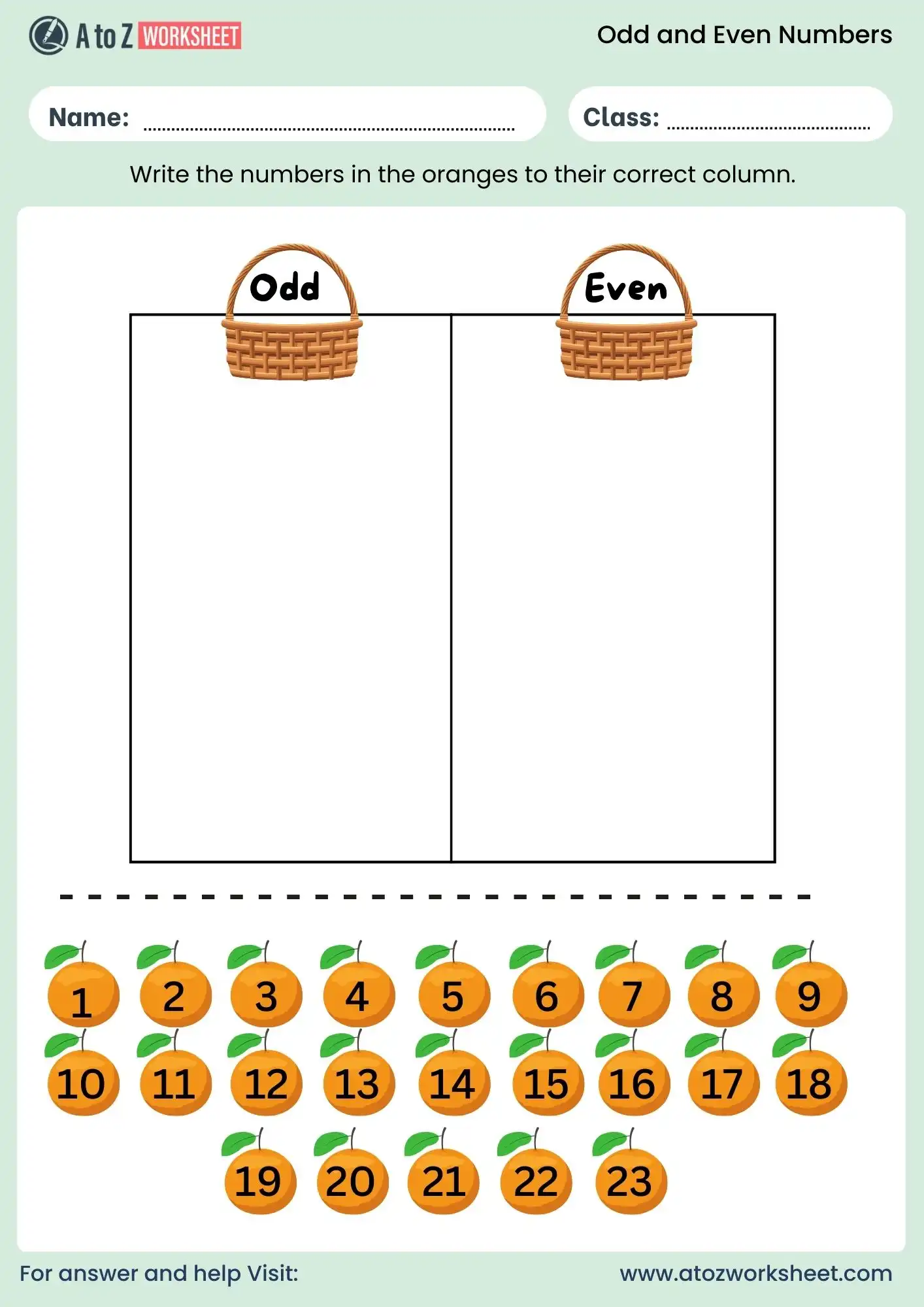 odd and even numbers worksheets for grade 1