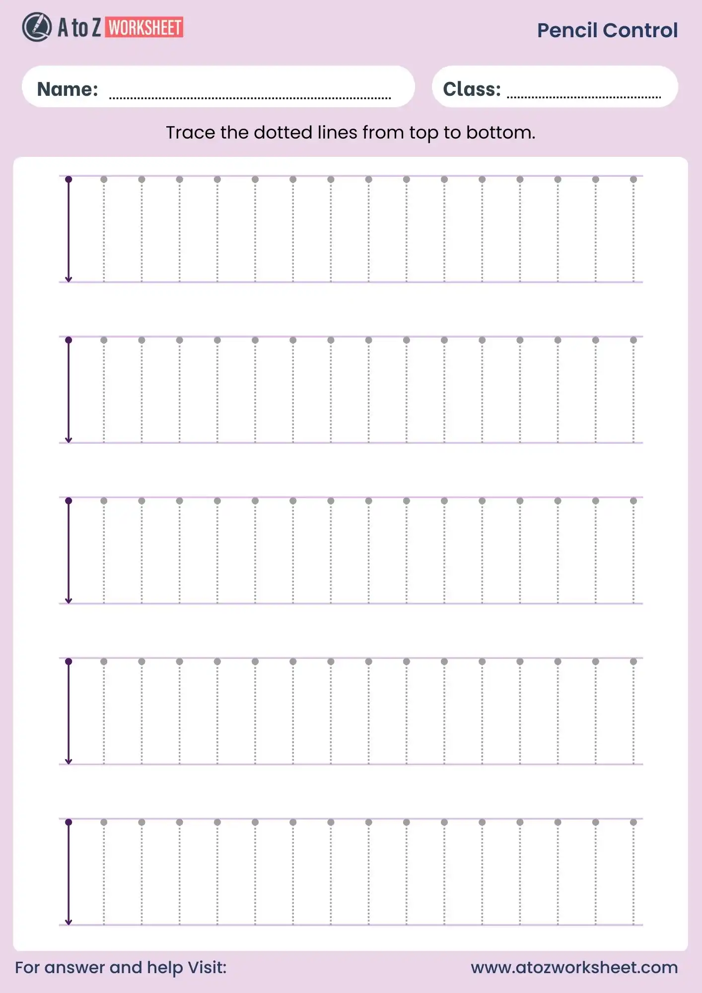 pencil control worksheet for nursery practice