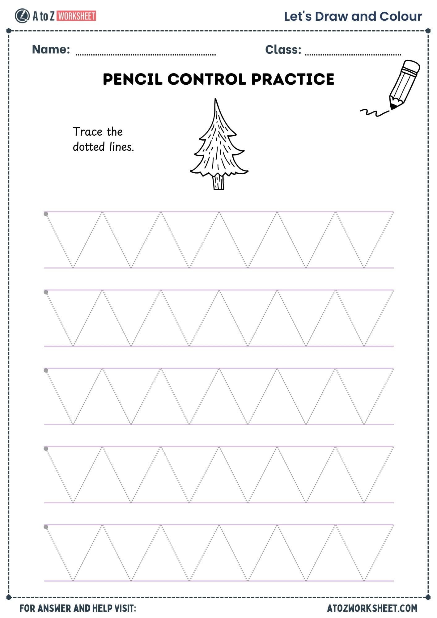 pencil control worksheets​ for lkg ukg and nursery