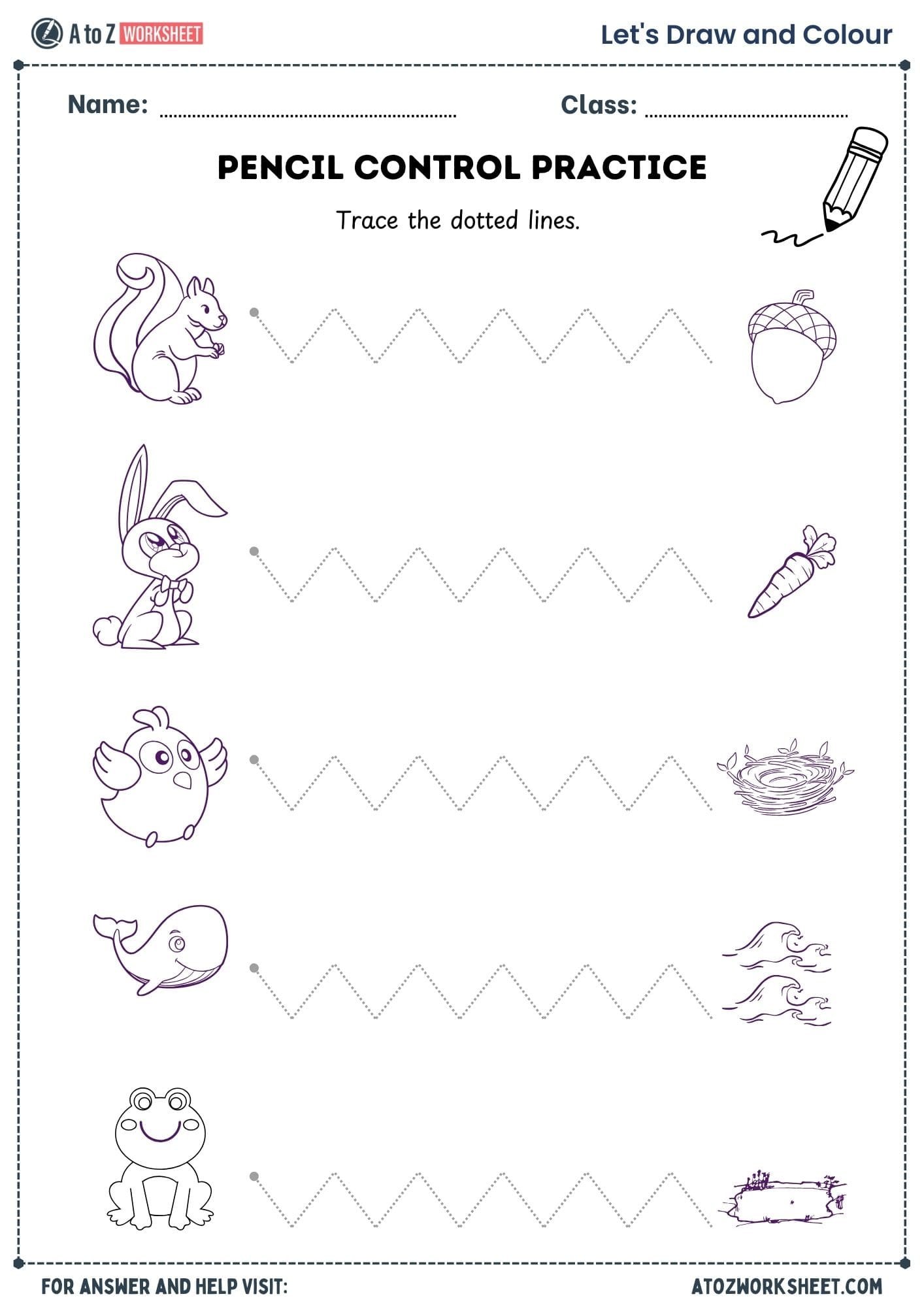 pencil control worksheets​ for lkg ukg and nursery