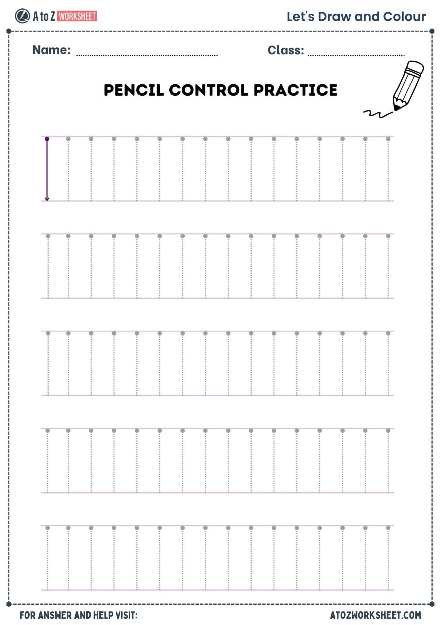 pencil control worksheets​ for lkg ukg and nursery