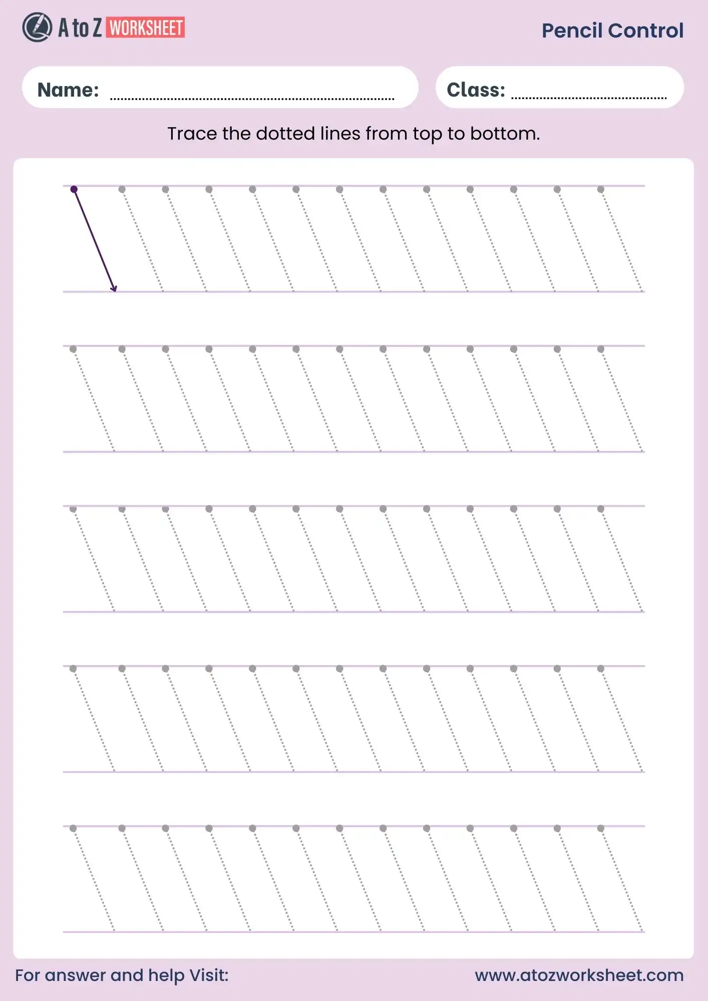 pencil control worksheet for lkg kids