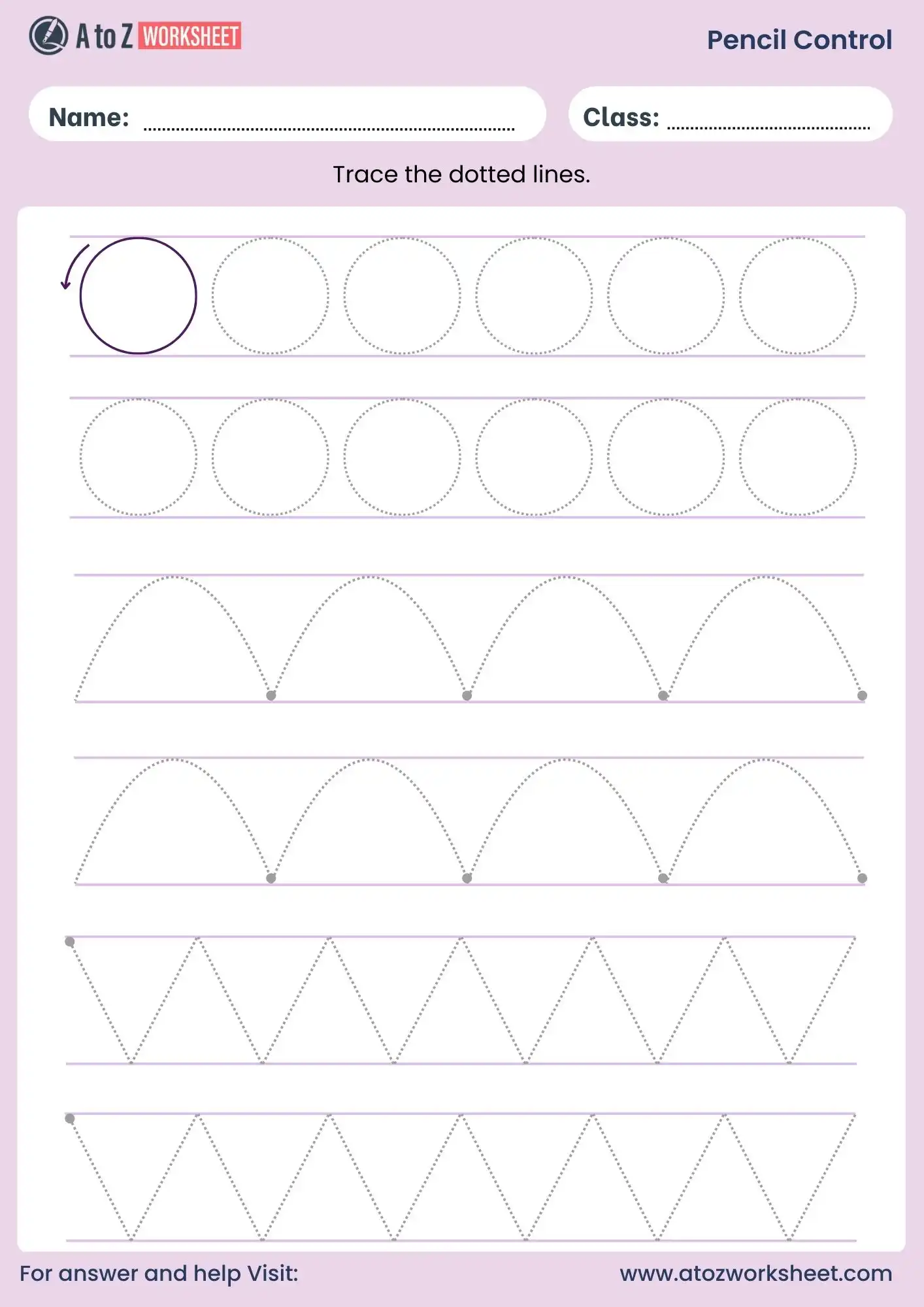 pencil control worksheet for ukg students