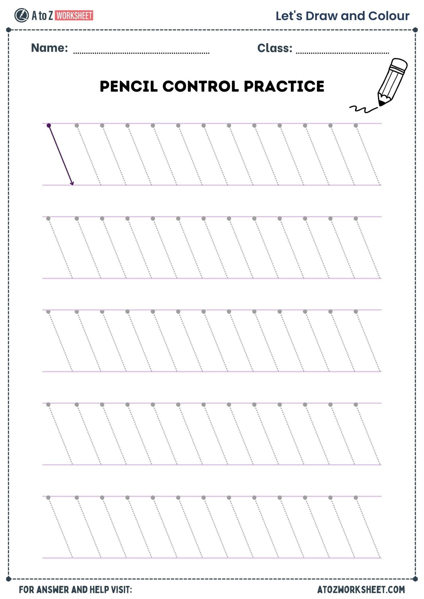 pencil control worksheets​ for lkg ukg and nursery