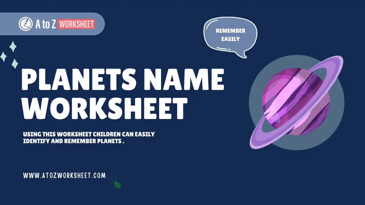 planets name worksheet for kindergarten and kg