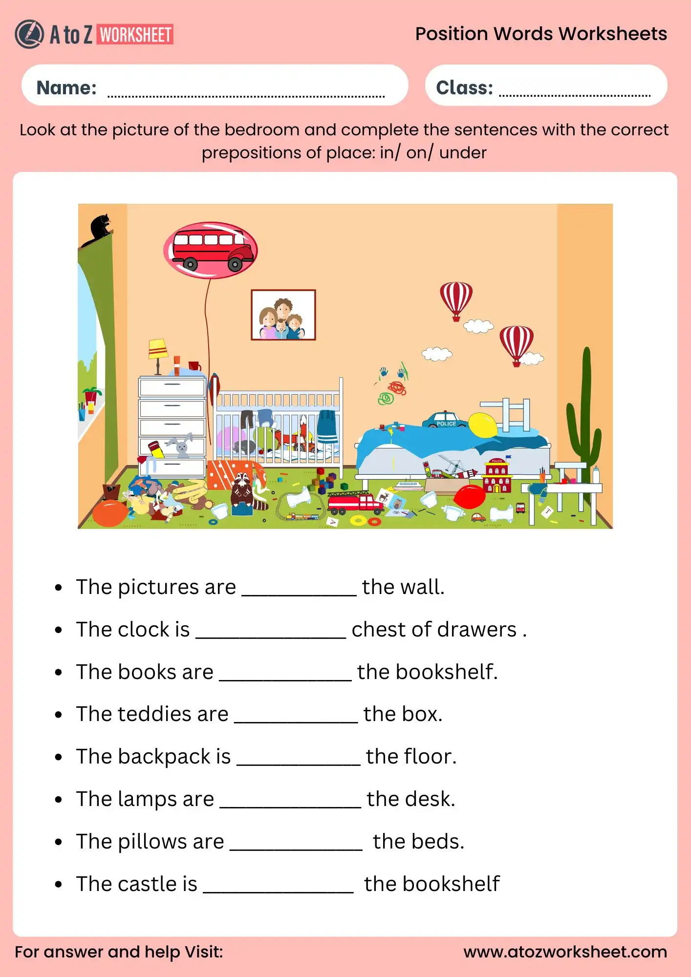 position words worksheets with answers for class 2 free download