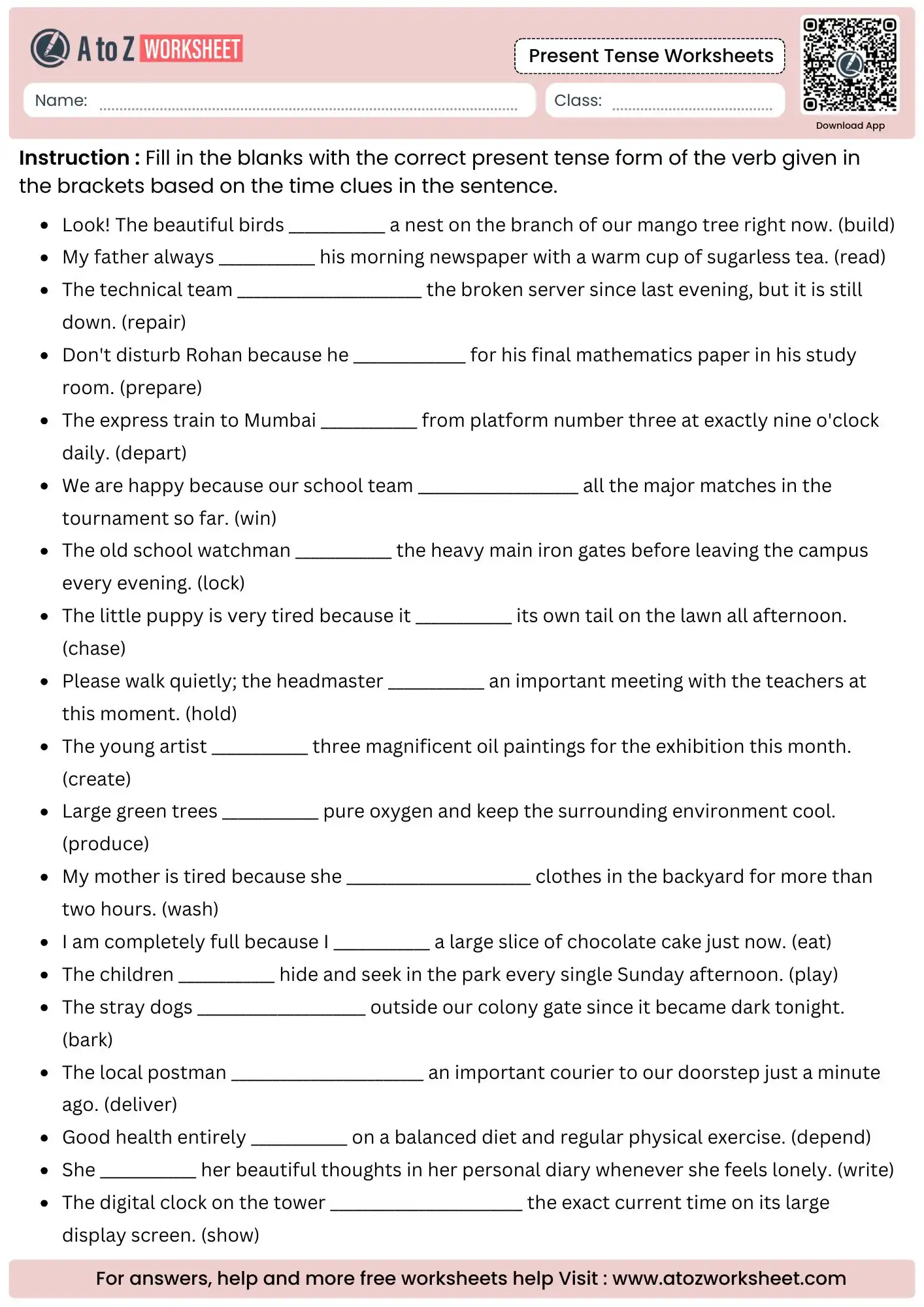 comprehensive context present tense worksheets analyzing various timeline clues