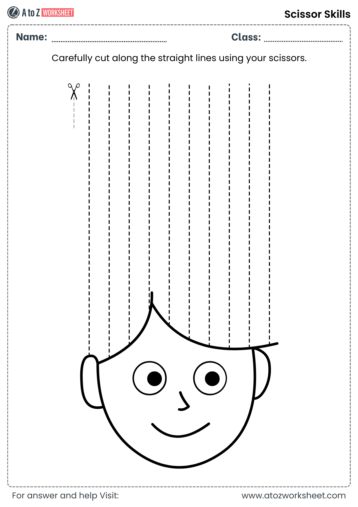 zigzag lines scissor cutting worksheet lkg pdf