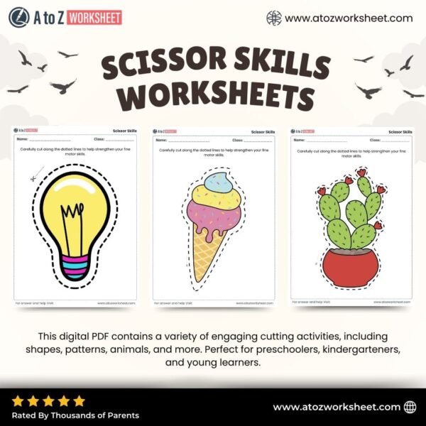 scissor skills worksheets pdf bundle- product image 2