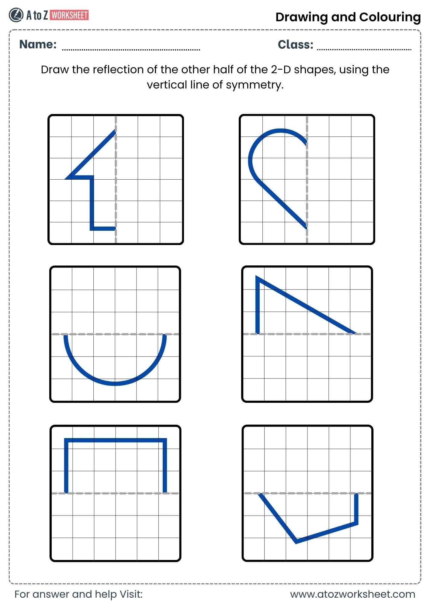 shapes drawing and colouring worksheets for class 2 and class 3