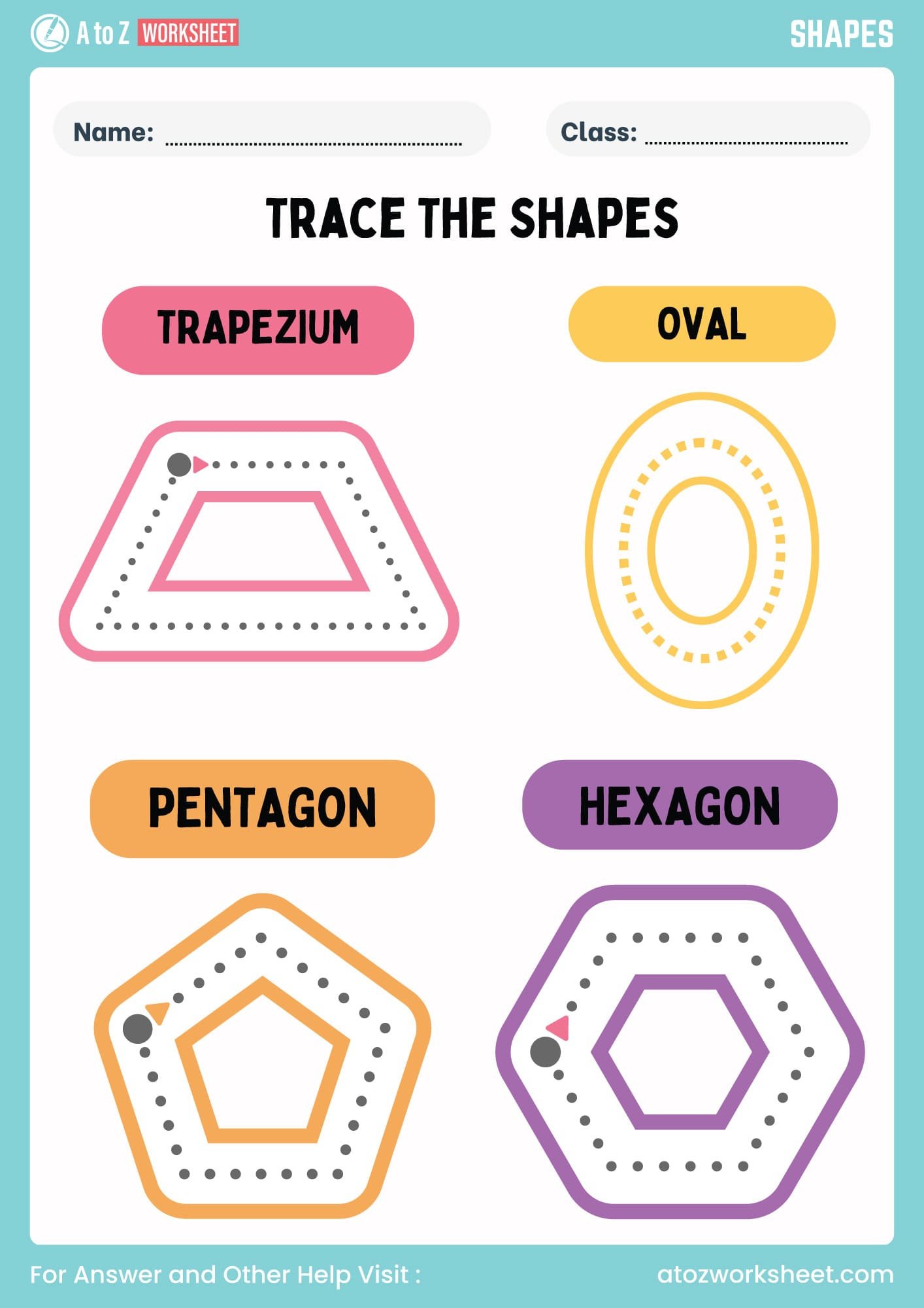 Drawing Worksheet For LKG, UKG, Nursery and Class 1 Kids 2 shapes drawing worksheets for lkg and ukg students